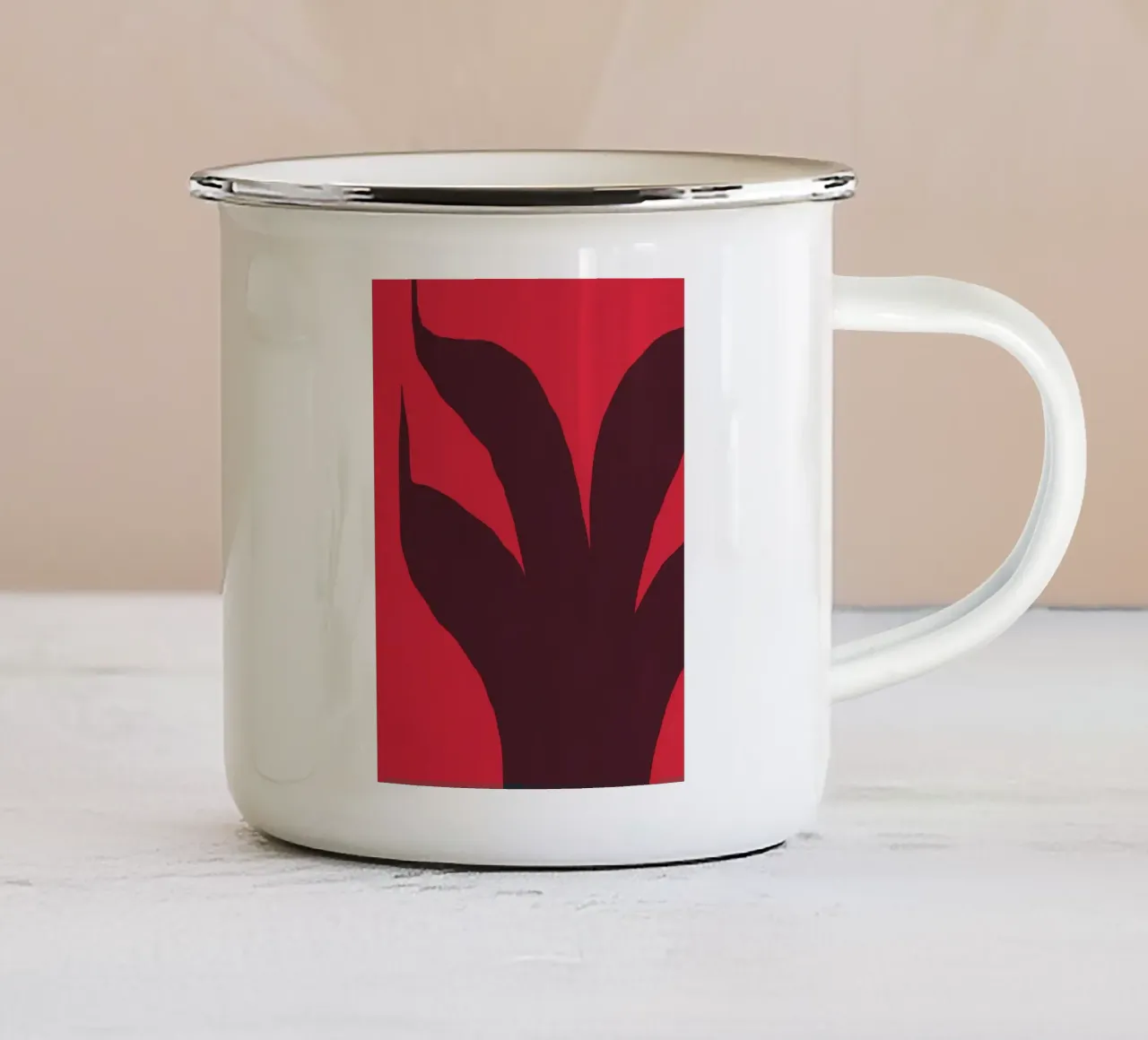 Pianta rossa esposta tazza in smalto da Little Dean