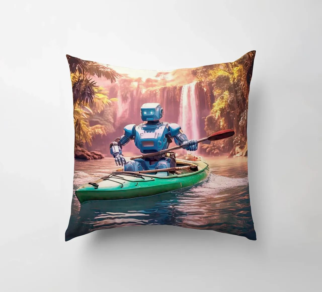 ROBOT EN CANOE. Rose. cuscino da Thierry vobmann photography