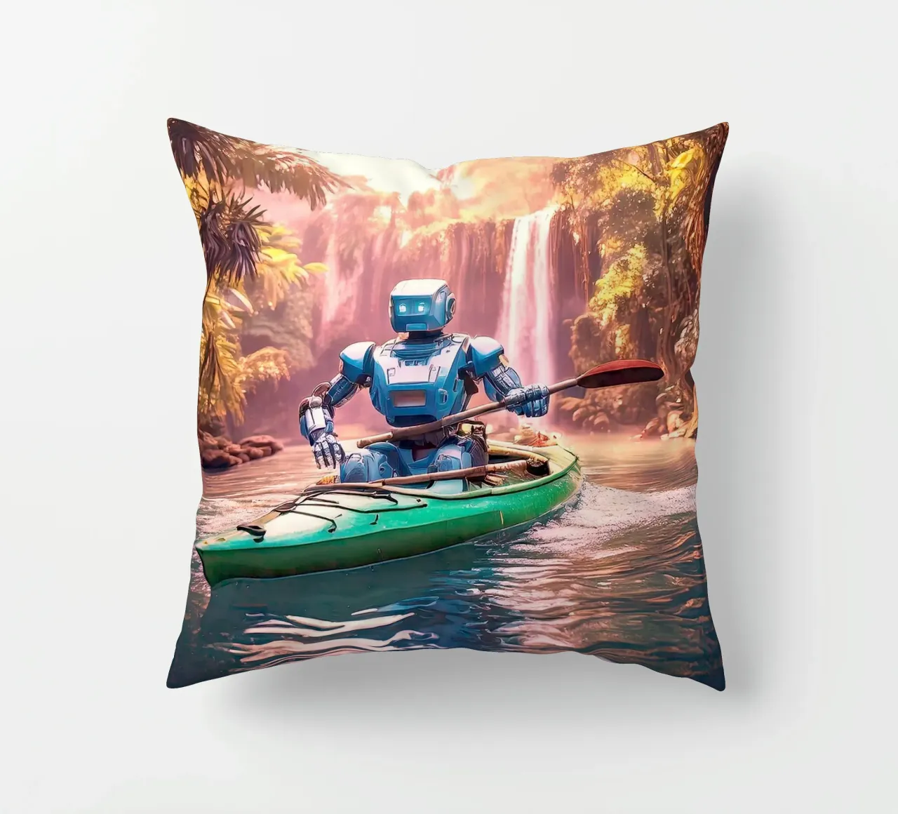 ROBOT EN CANOE. Rose. cuscino da Thierry vobmann photography