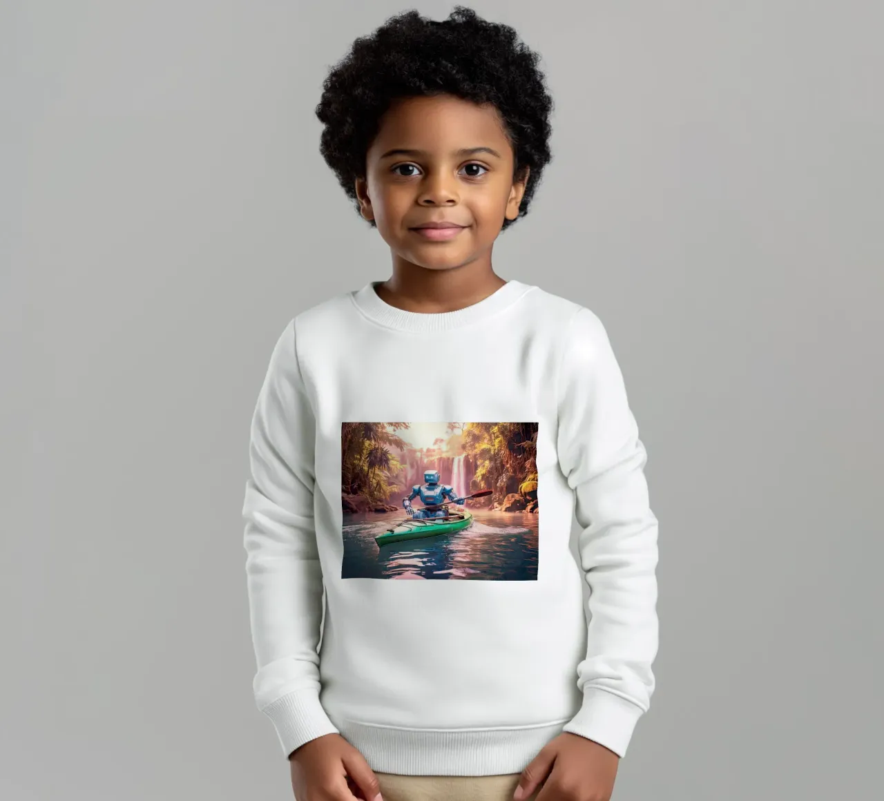 ROBOT EN CANOE. Rose. felpa bambino da Thierry vobmann photography