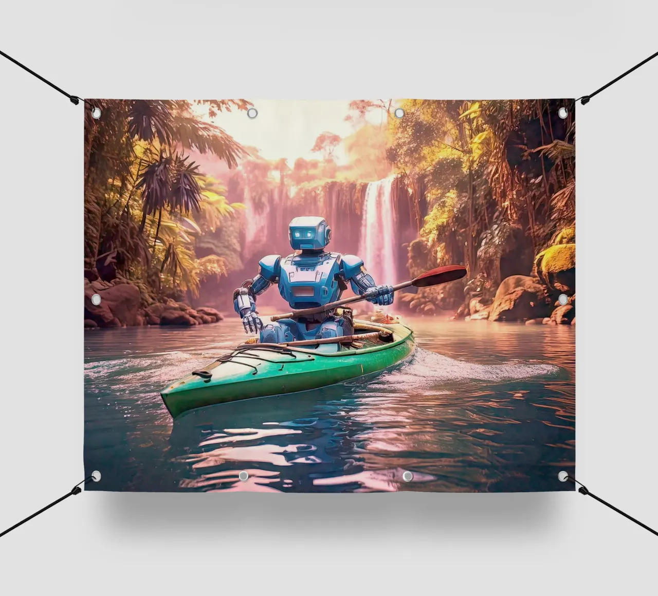 ROBOT EN CANOE. Rose. telo in pvc da Thierry vobmann photography