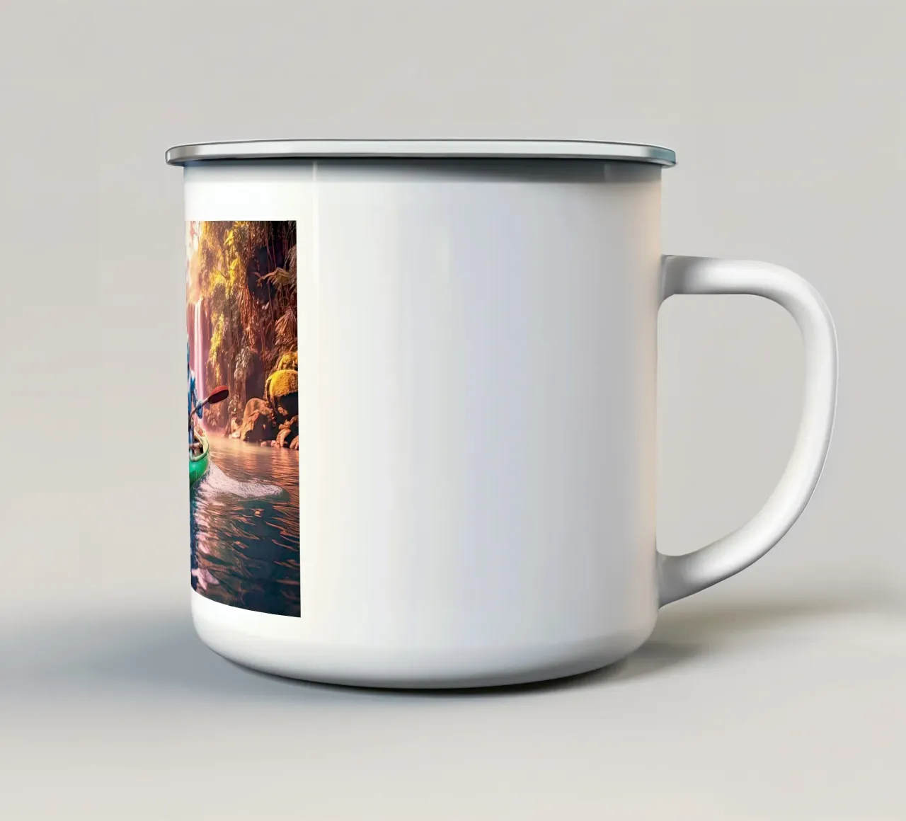 ROBOT EN CANOE. Rose. tazza in smalto da Thierry vobmann photography