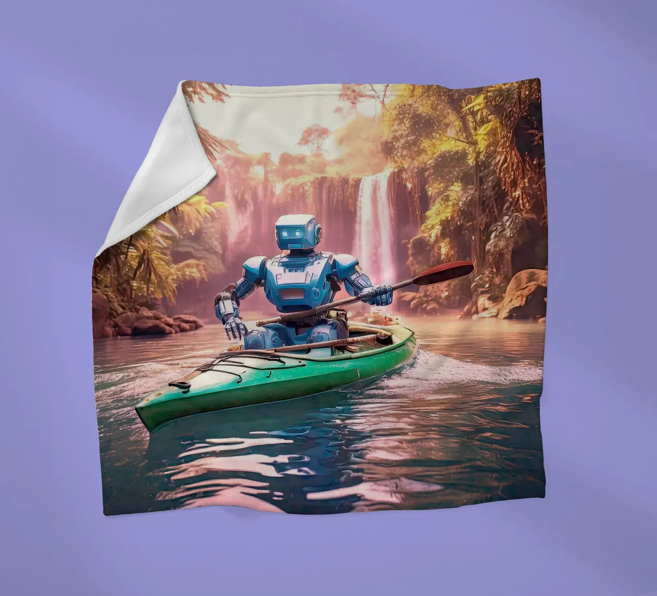 ROBOT EN CANOE. Rose. coperta in pile da Thierry vobmann photography