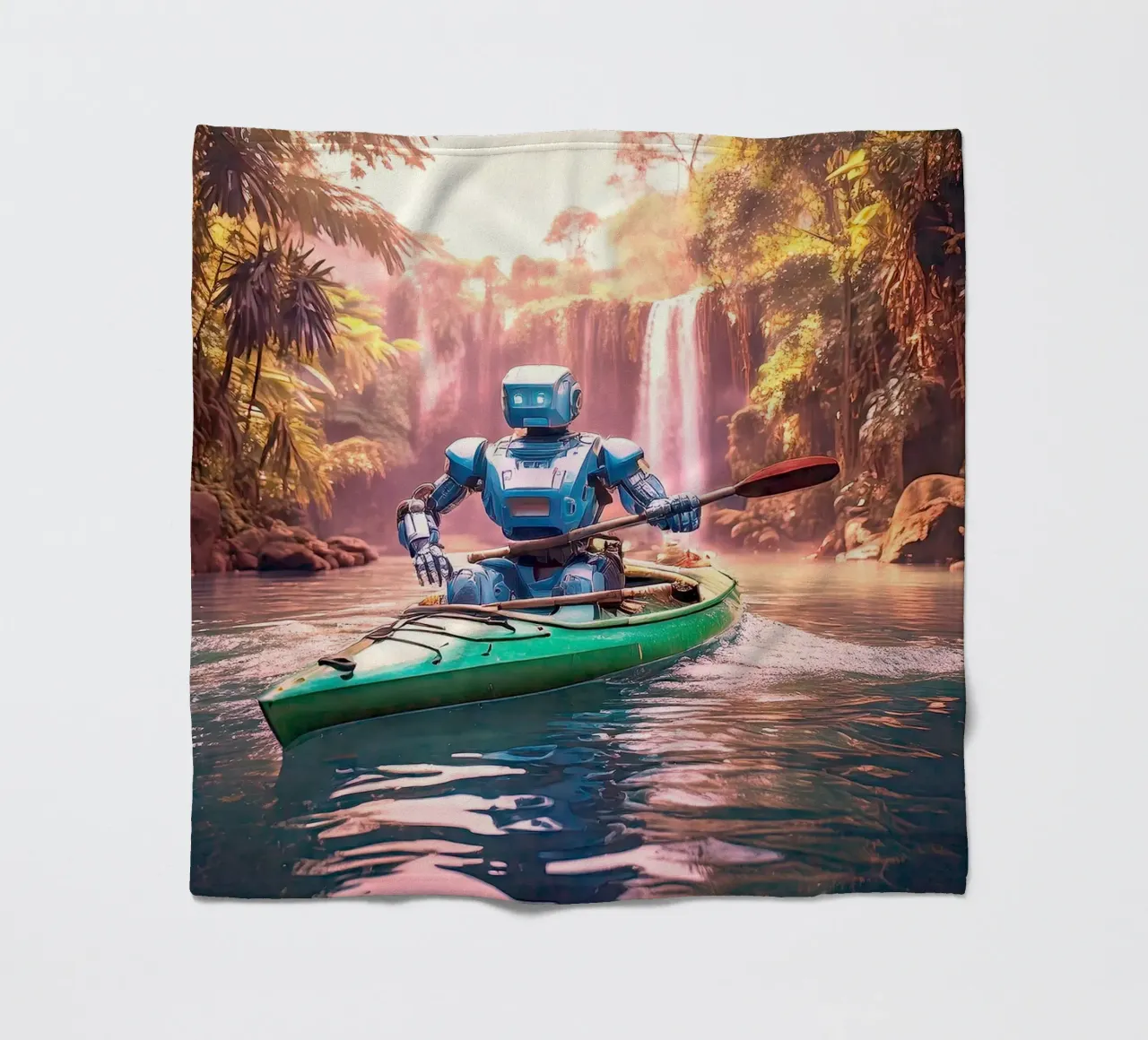 ROBOT EN CANOE. Rose. coperta in pile da Thierry vobmann photography