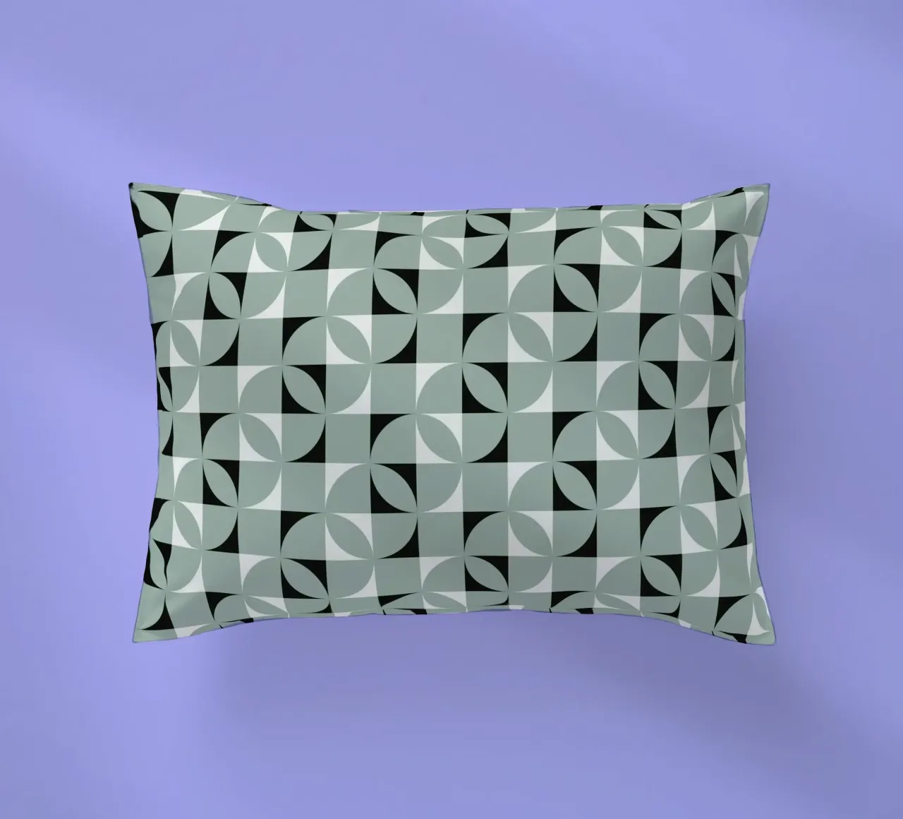 Motivo geometrico a griglia verde cuscino da Little Dean