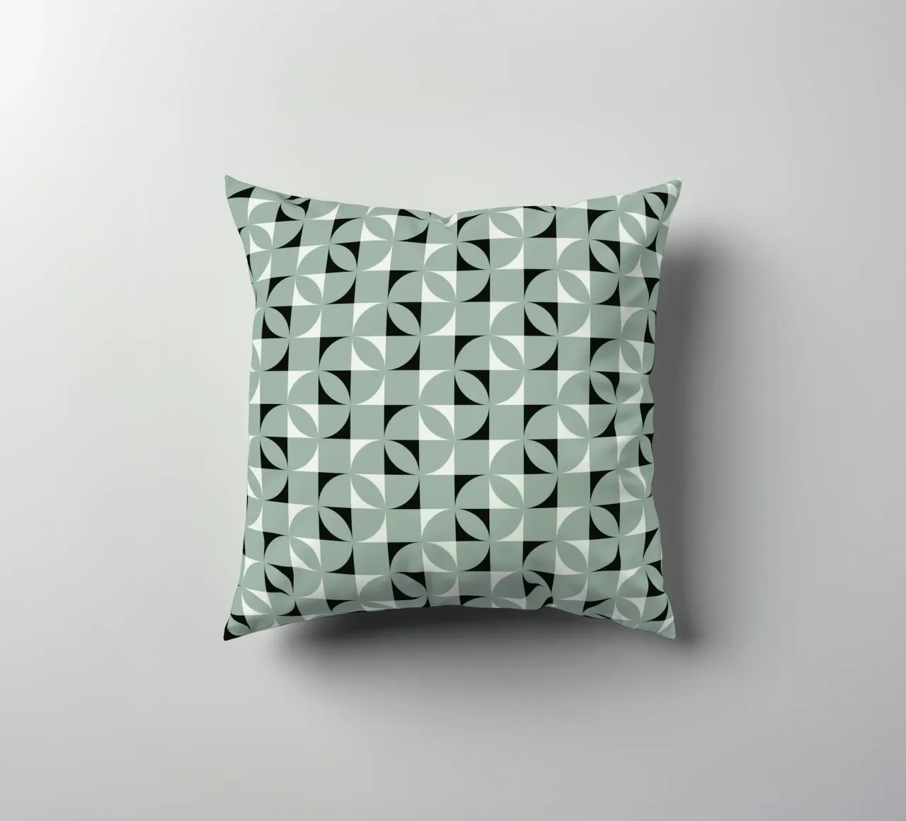 Motivo geometrico a griglia verde cuscino da Little Dean