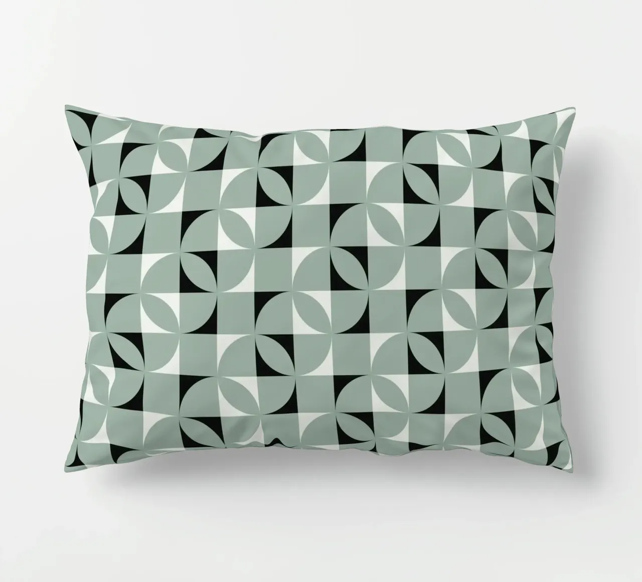 Motivo geometrico a griglia verde cuscino da Little Dean