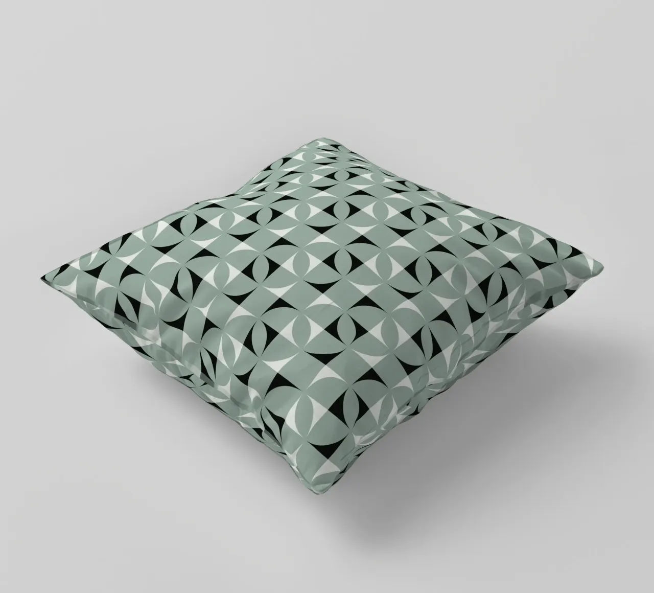 Motivo geometrico a griglia verde cuscino da Little Dean