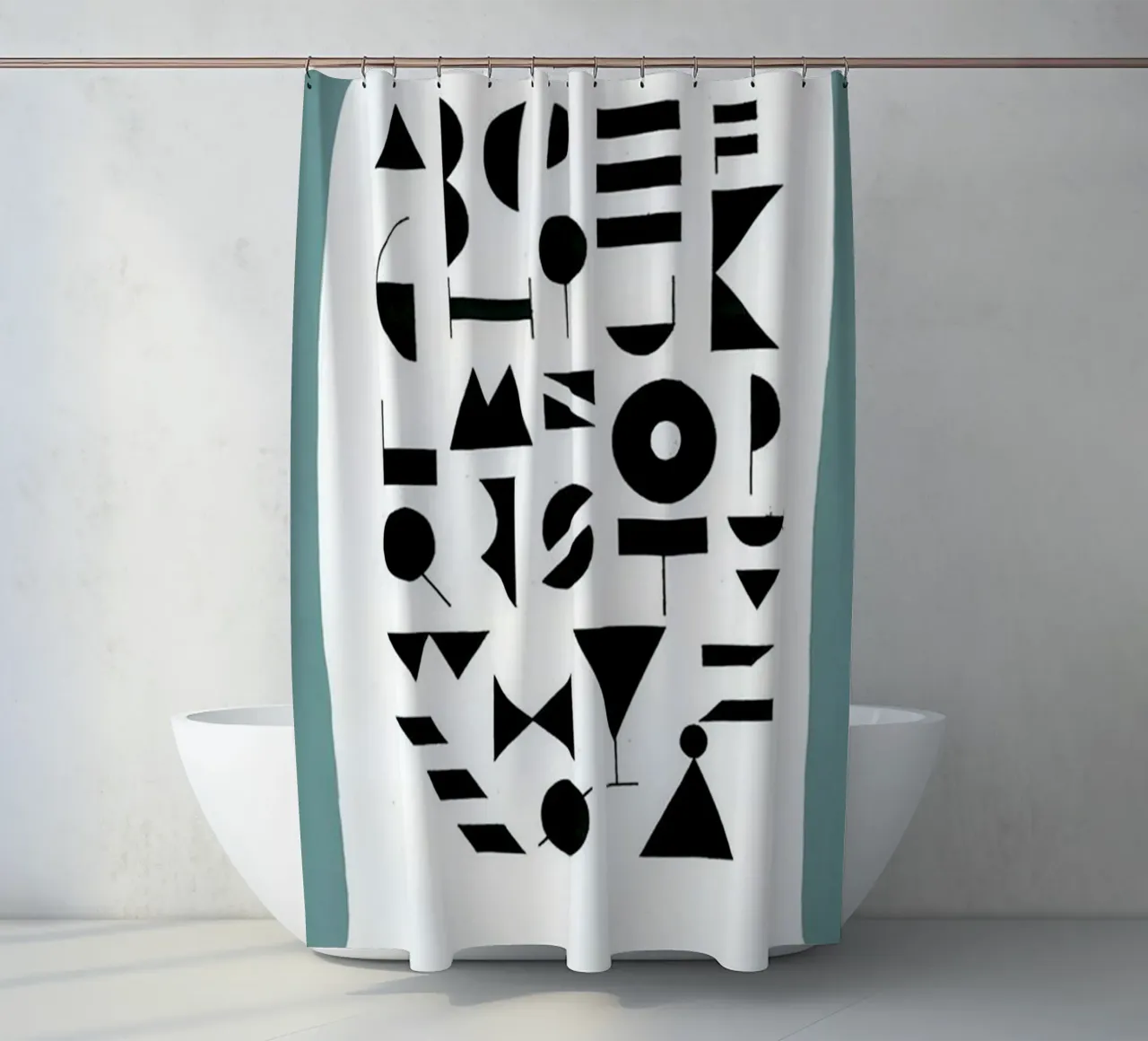 Alphabet Reseda shower curtain by Birgitpopshop