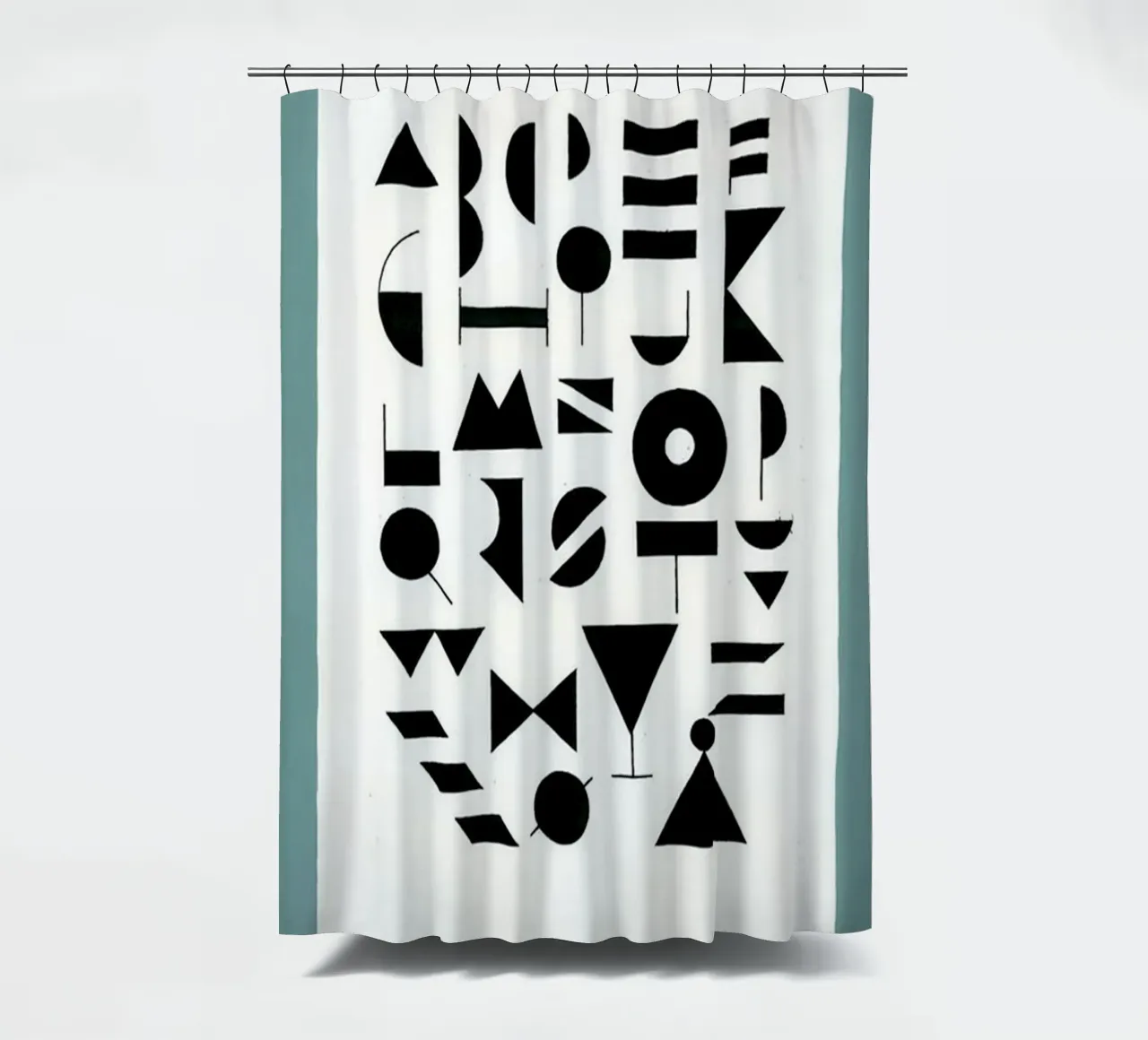 Alphabet Reseda shower curtain by Birgitpopshop