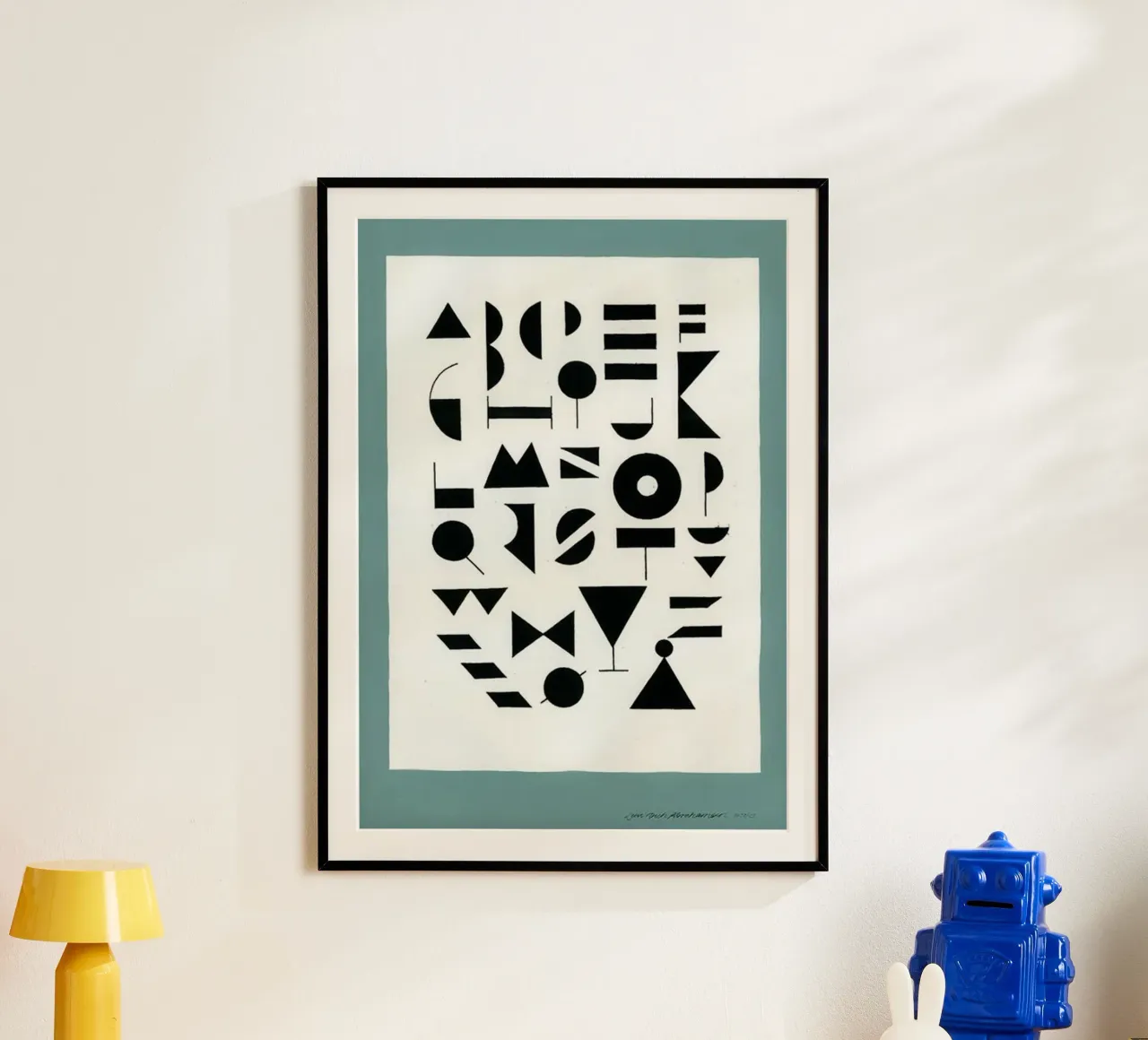 Alfabeto Reseda poster con telaio in legno da Birgitpopshop