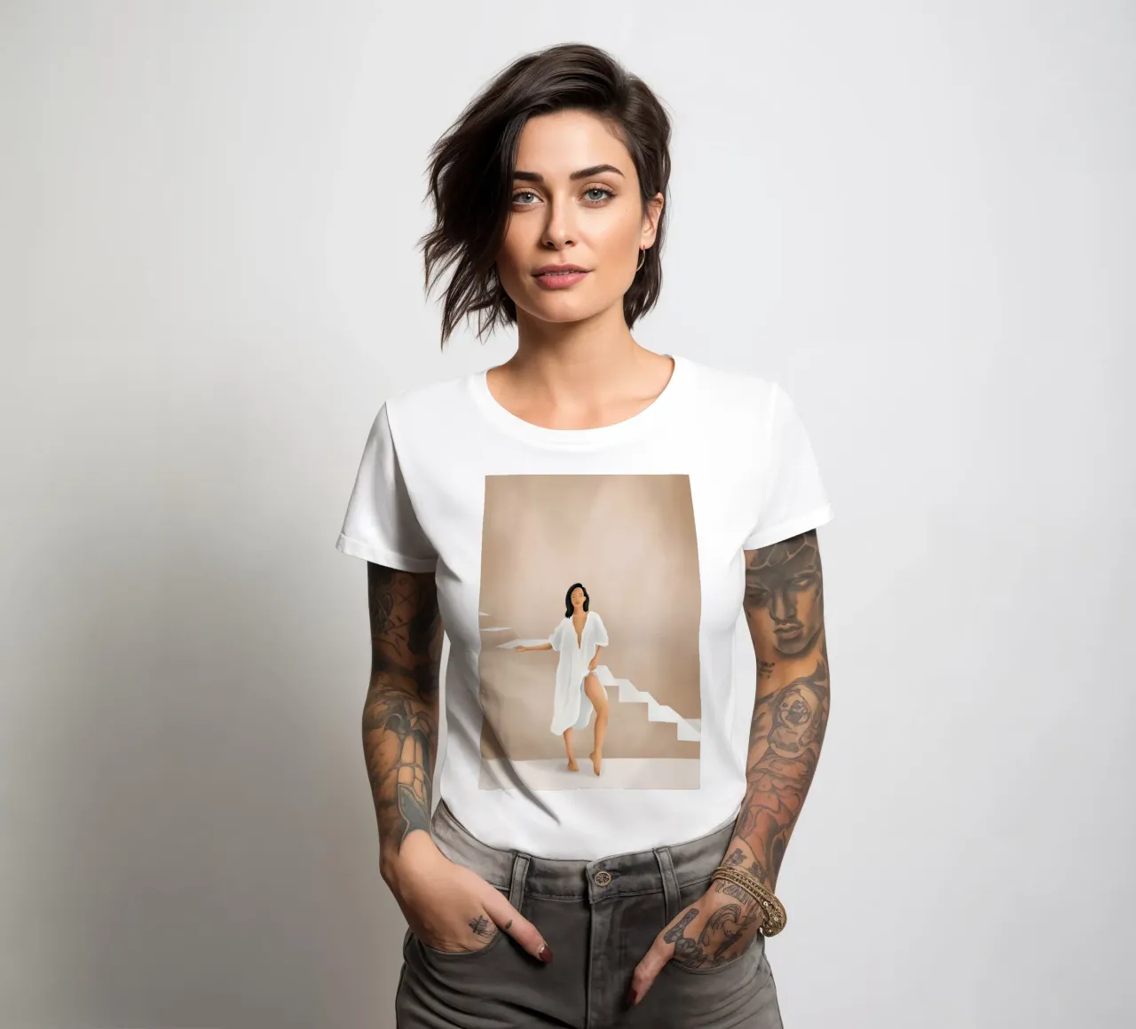 Freedom and Elegance women's fitted t-shirt by cityart