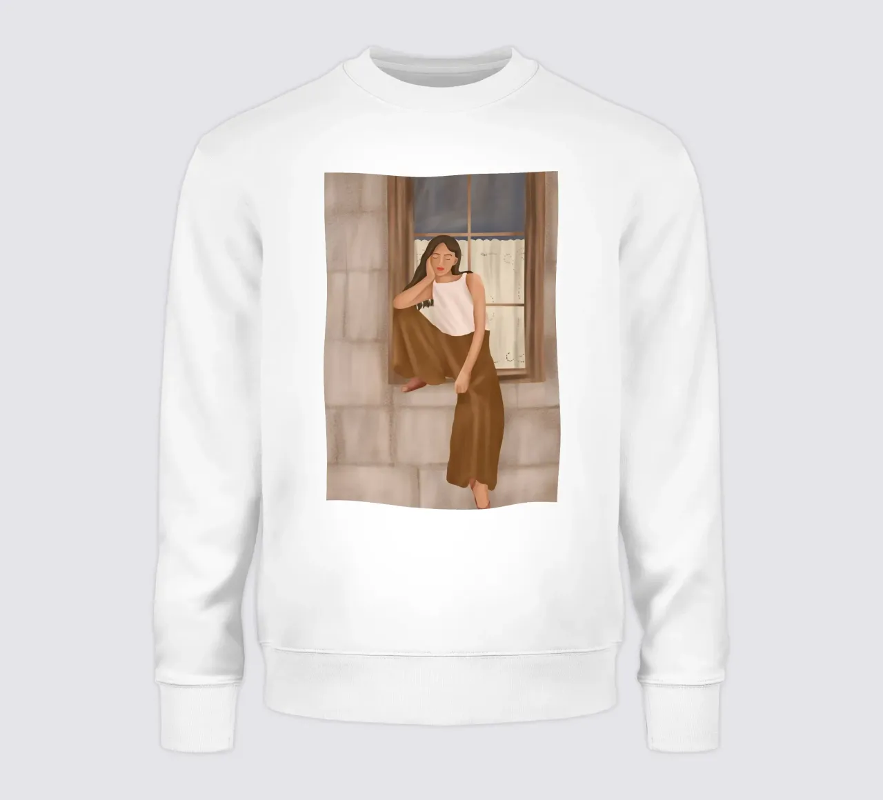 Girl sitting on the window felpa da cityart