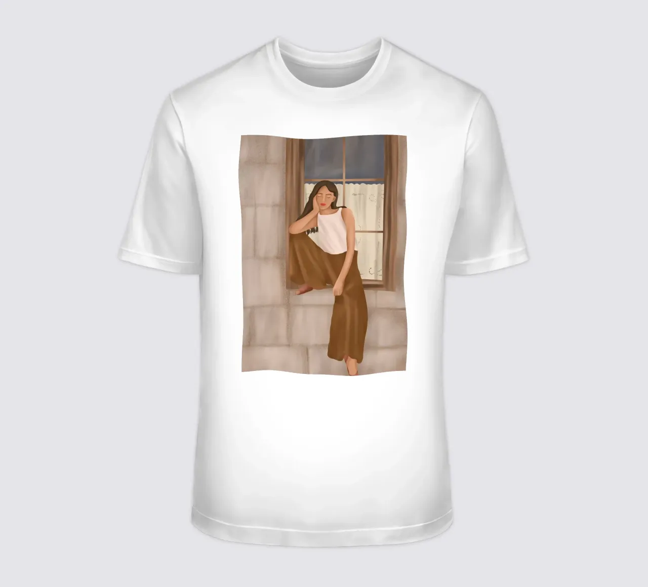Girl sitting on the window t-shirt by cityart