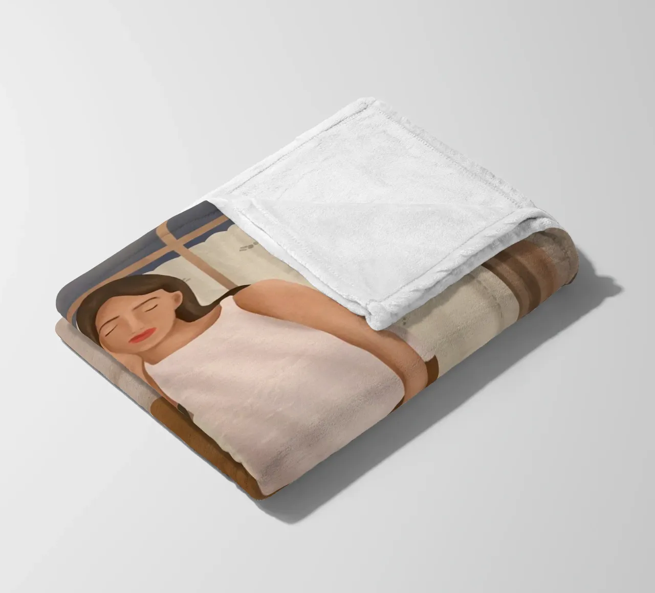 Girl sitting on the window coperta in pile da cityart