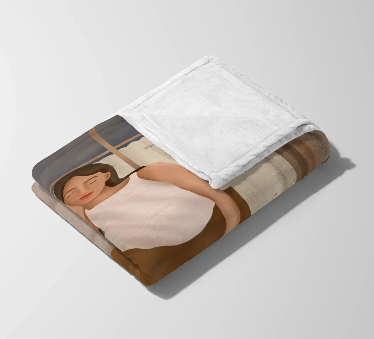Girl sitting on the window coperta in pile da cityart