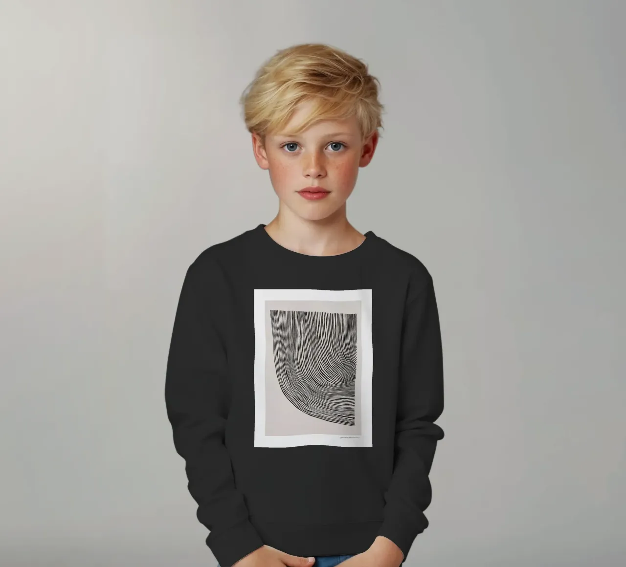 Linea curve felpa bambino da Birgitpopshop