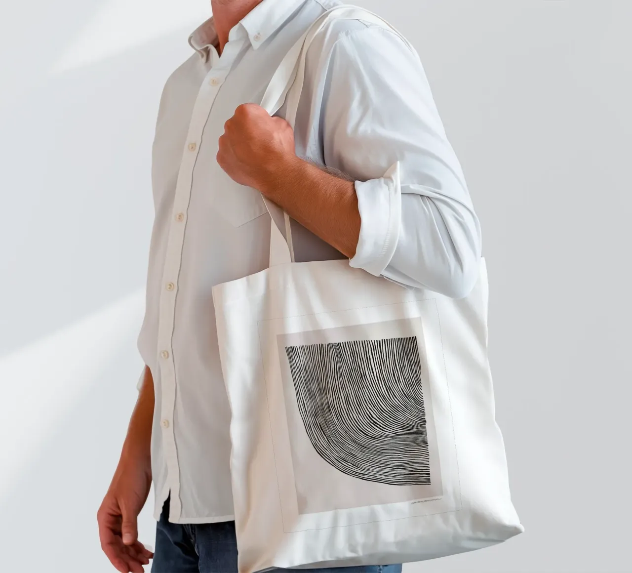Linea curve borsa in juta da Birgitpopshop