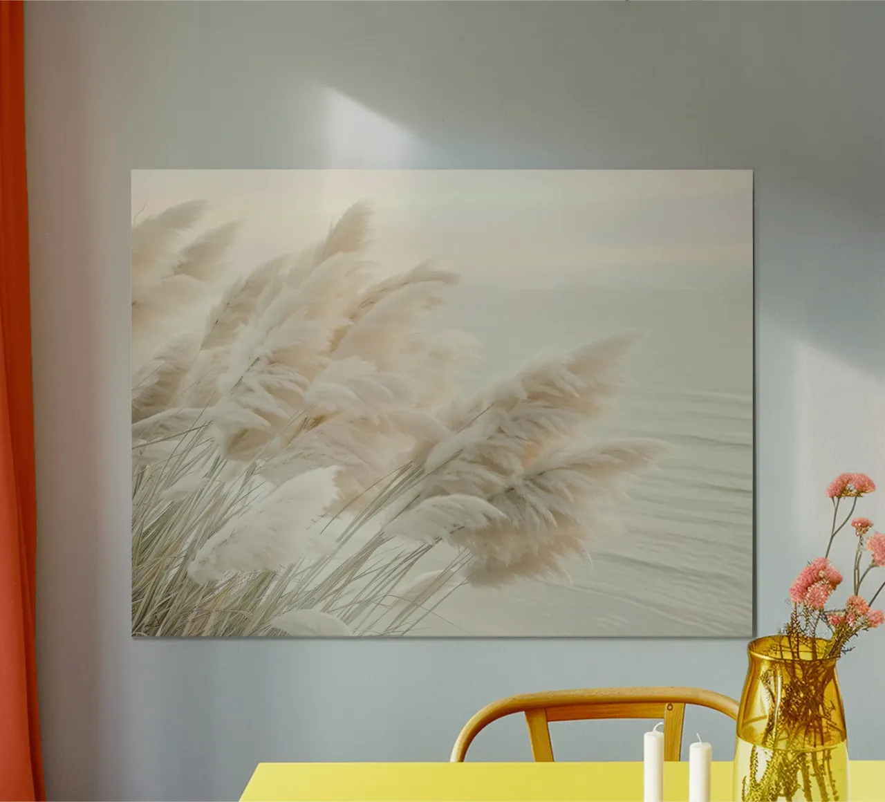 Poesie am Meer – Pampasgras am Abend Hahnemühle von Melanie Viola