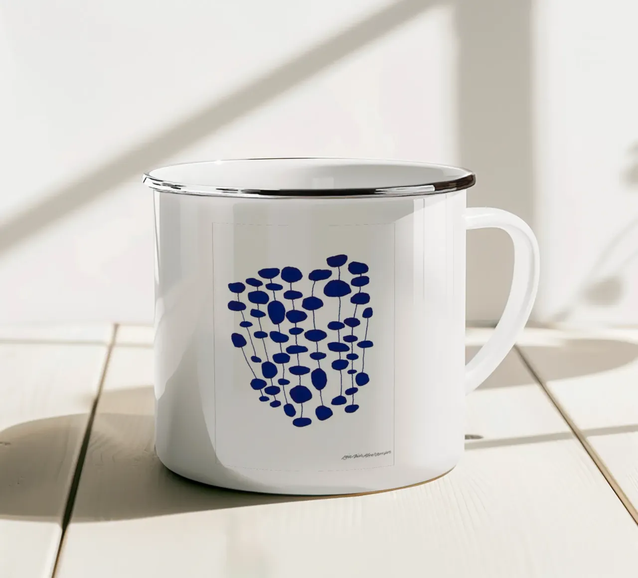Foresta di perle blu tazza in smalto da Birgitpopshop