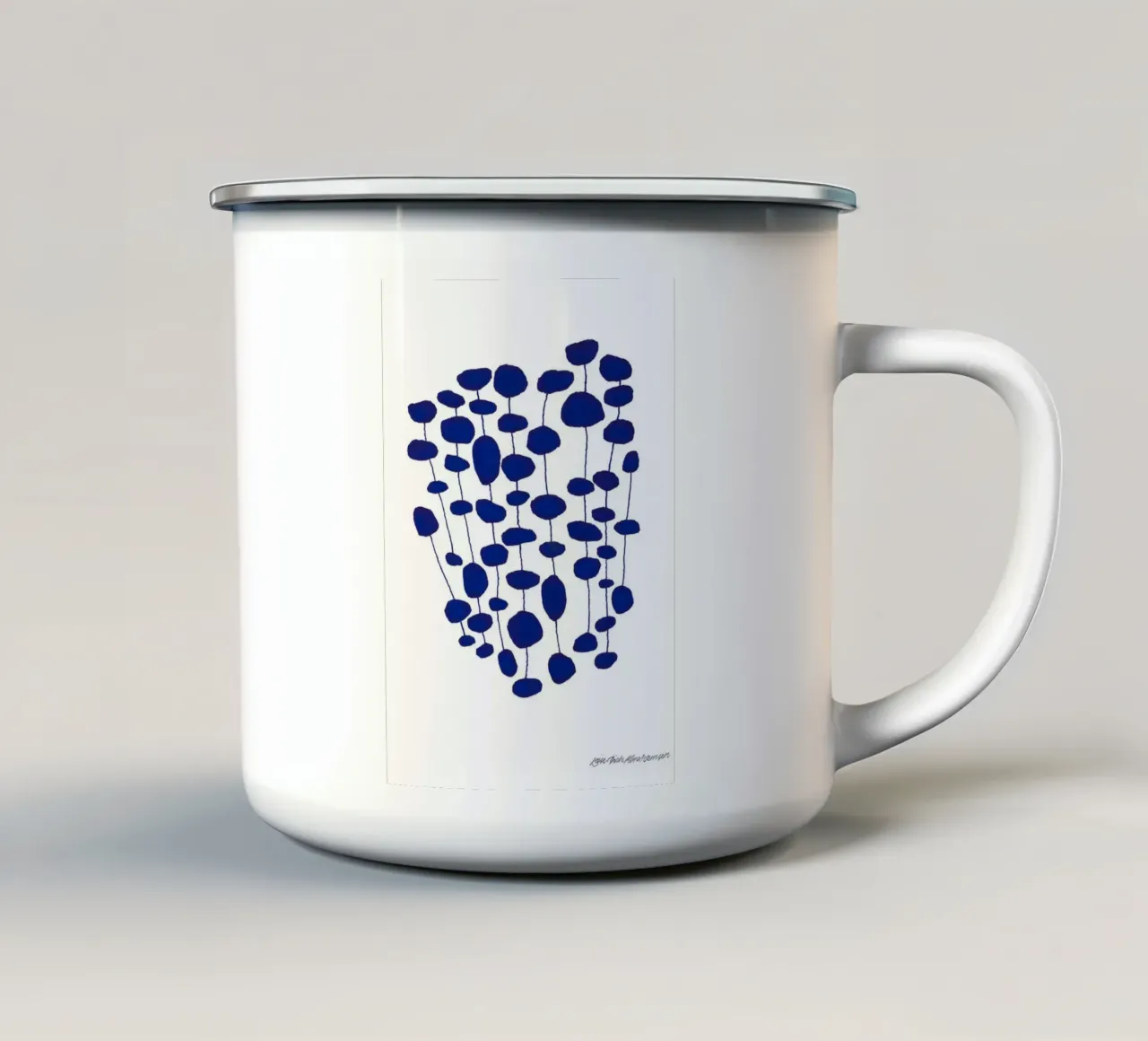 Foresta di perle blu tazza in smalto da Birgitpopshop