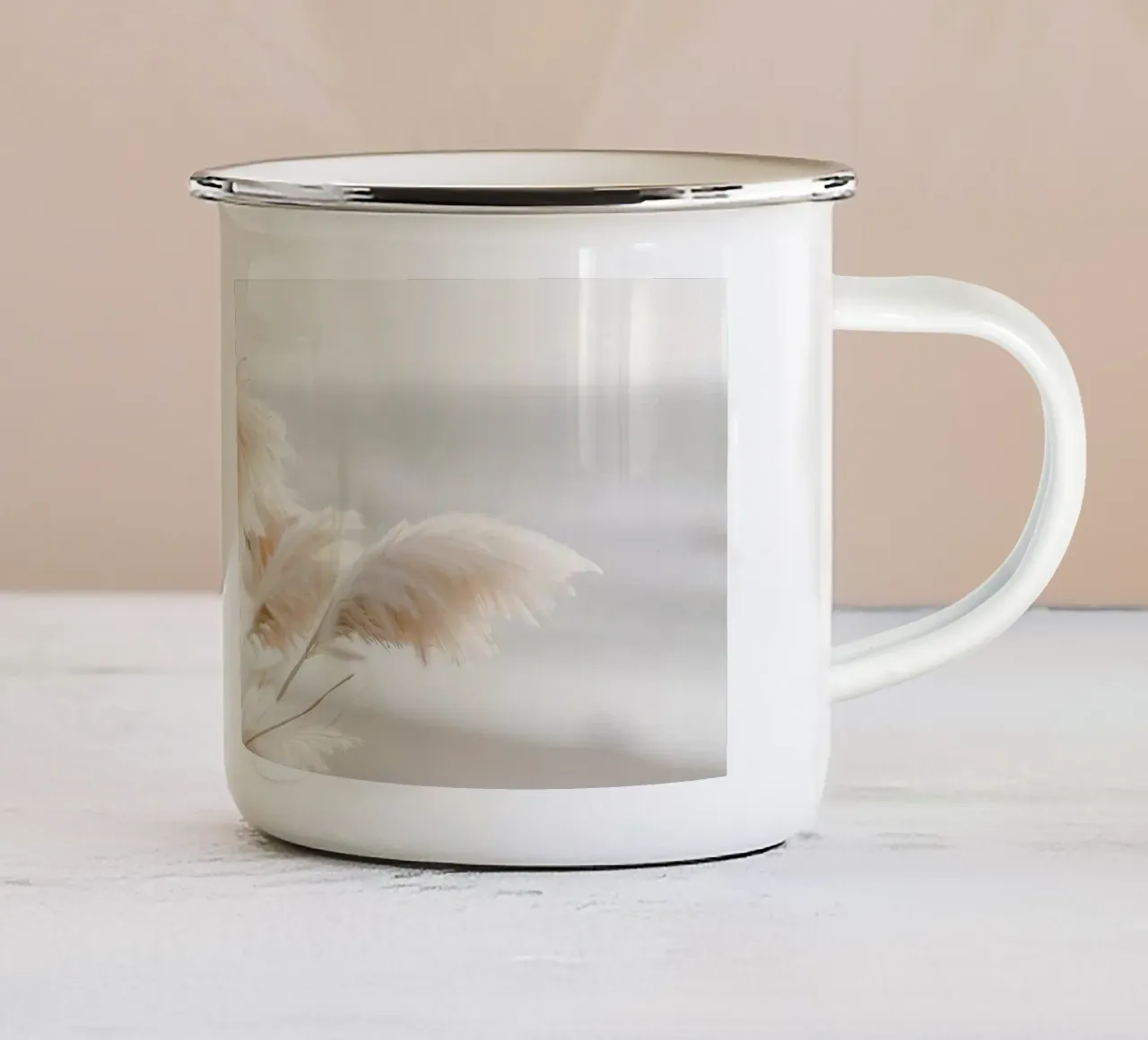 Poesia in riva al mare - Idillio d'erba della Pampa tazza in smalto da Melanie Viola