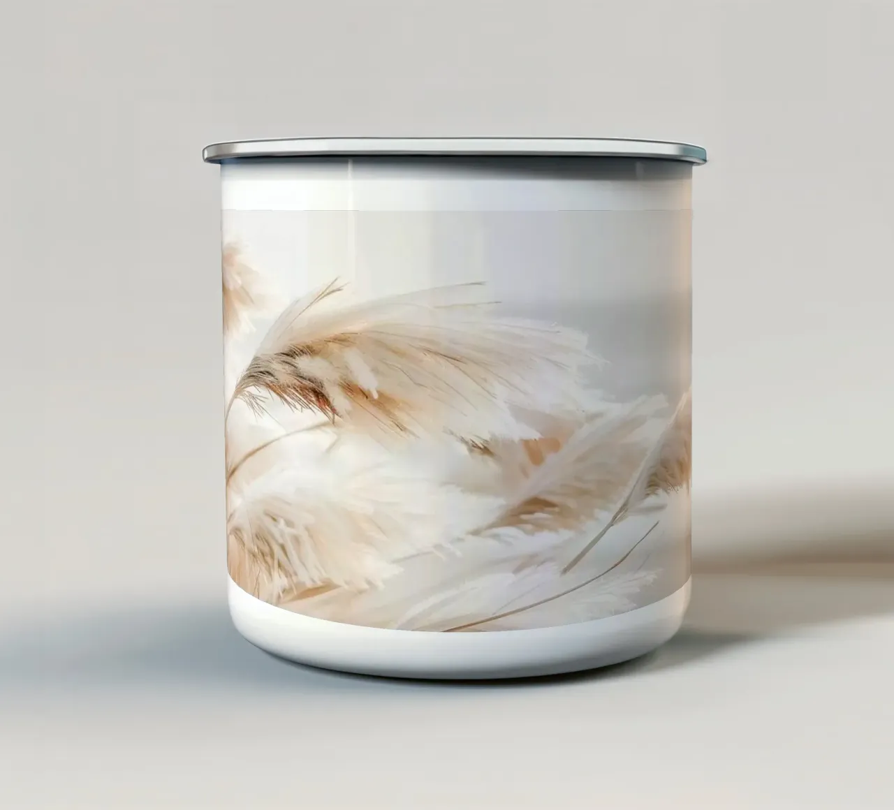 Poesia in riva al mare - Idillio d'erba della Pampa tazza in smalto da Melanie Viola