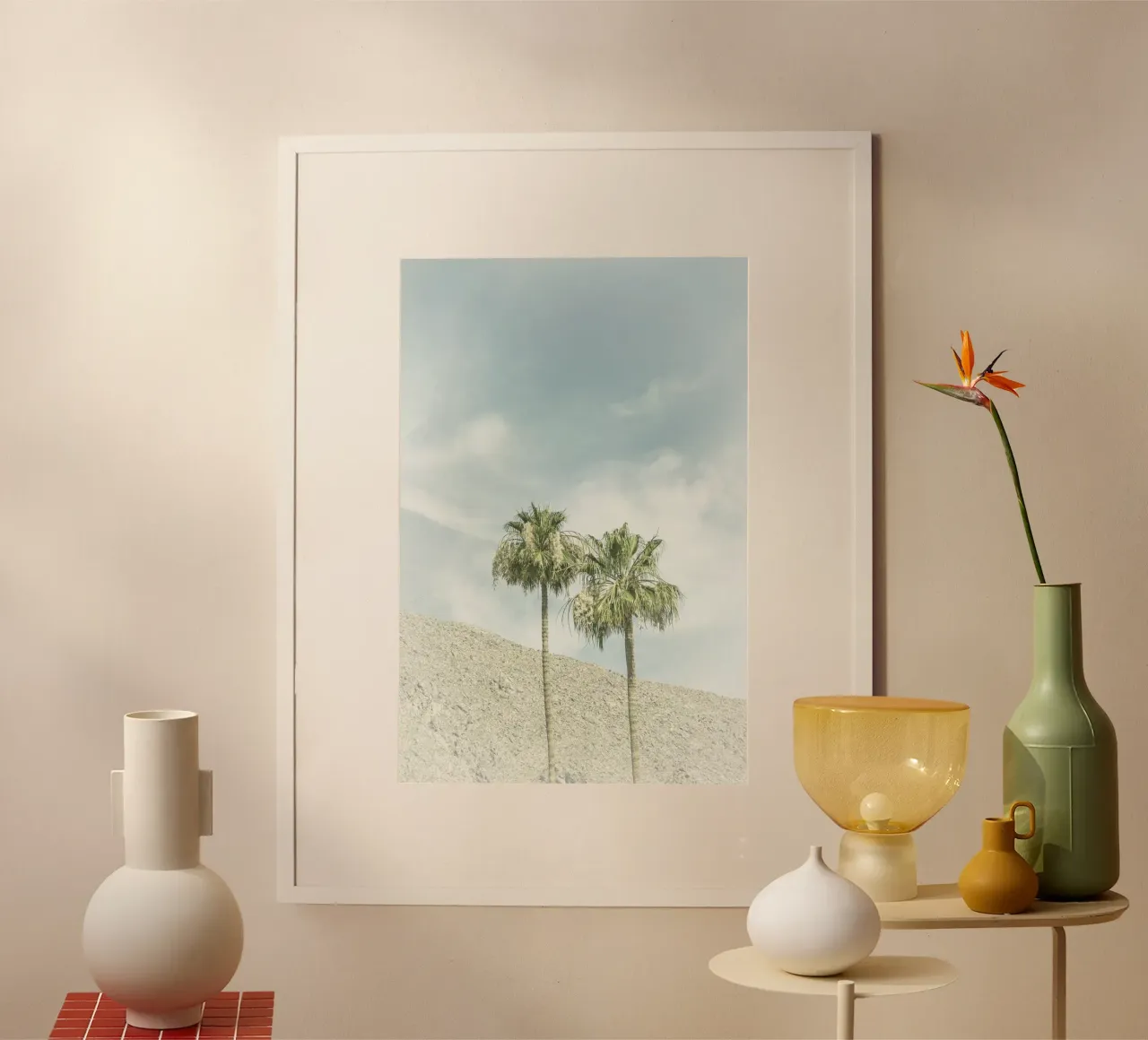 Palm trees in the desert | Vintage poster by Melanie Viola