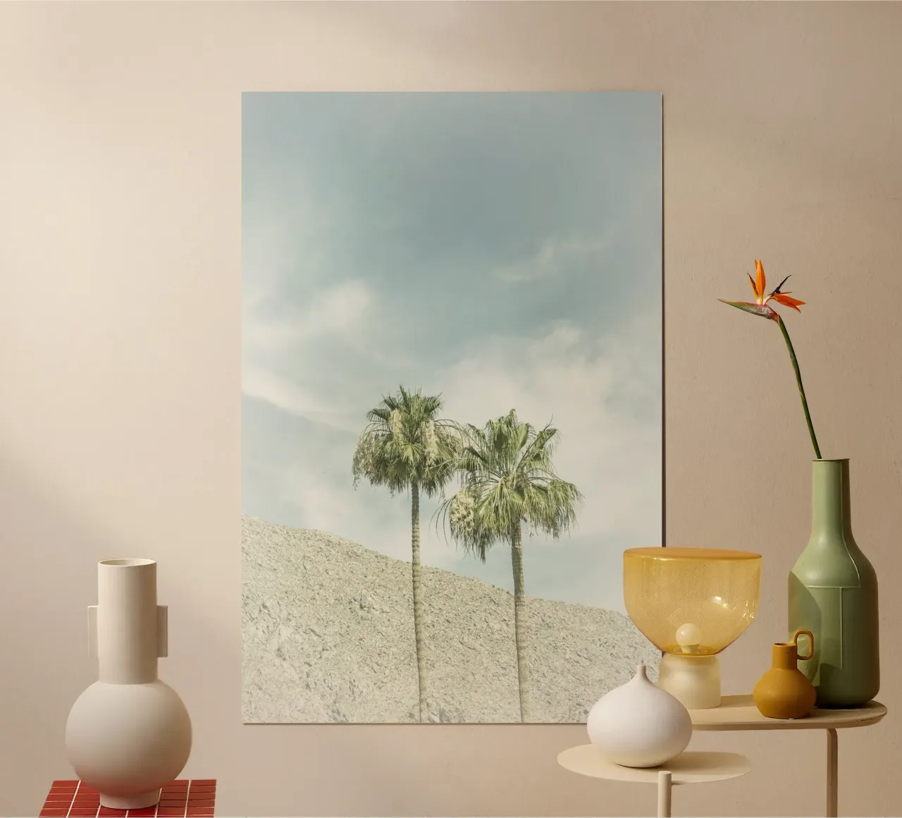 Palm trees in the desert | Vintage poster by Melanie Viola