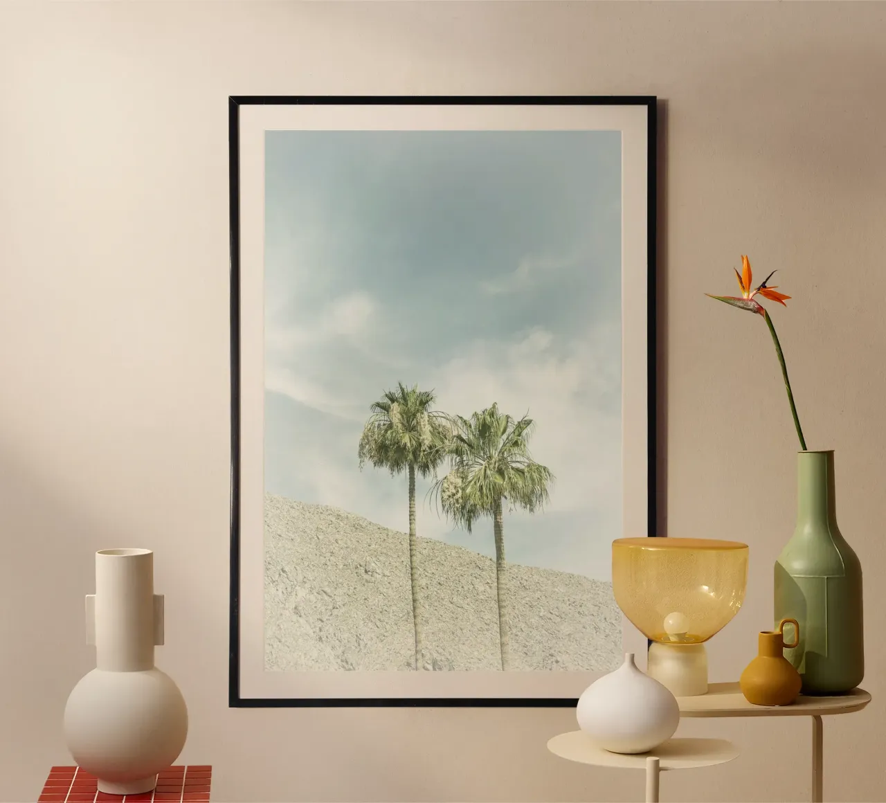 Palm trees in the desert | Vintage poster by Melanie Viola