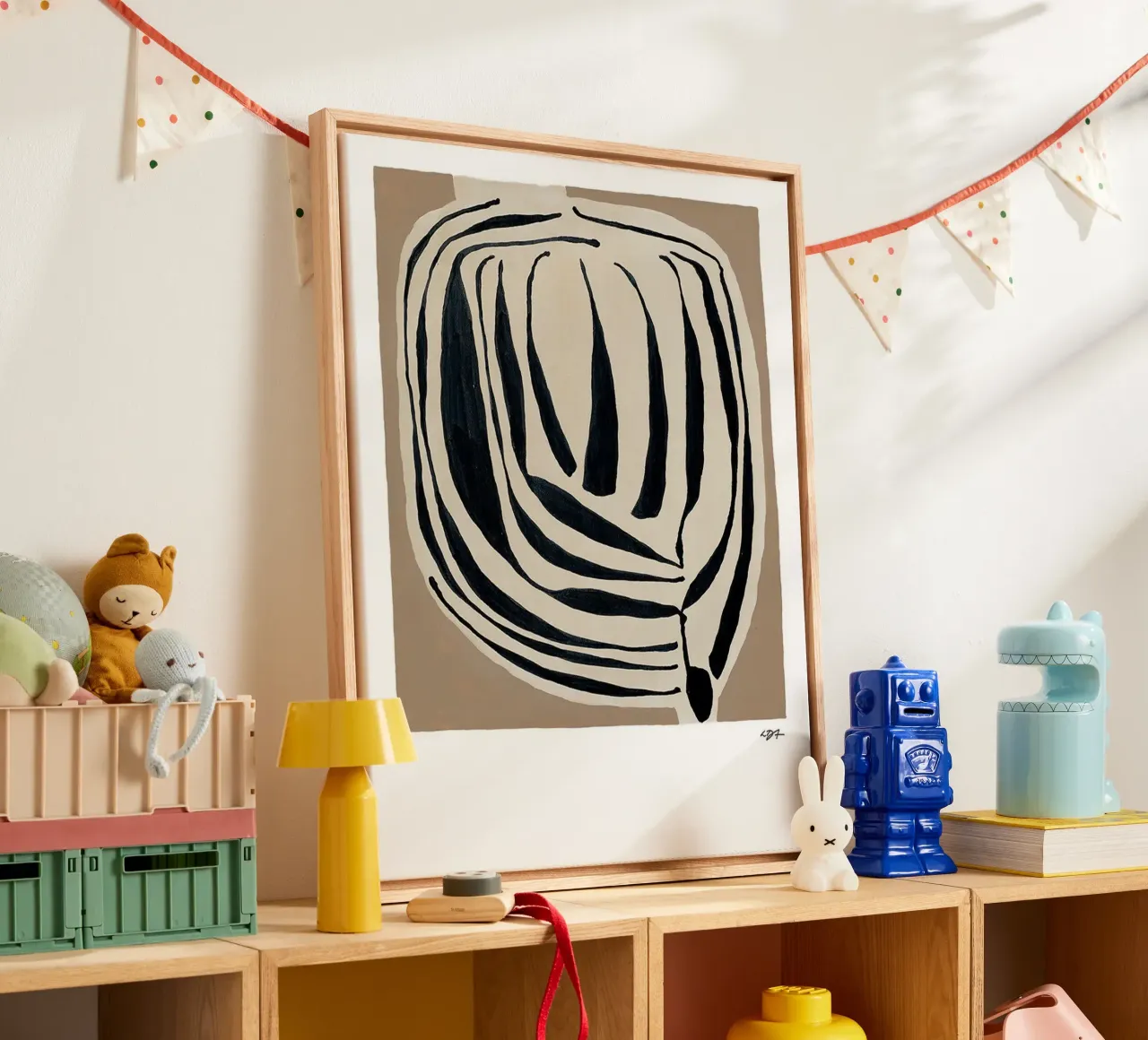 Gelaagd Gestreept canvas met Baklijst van Birgitpopshop