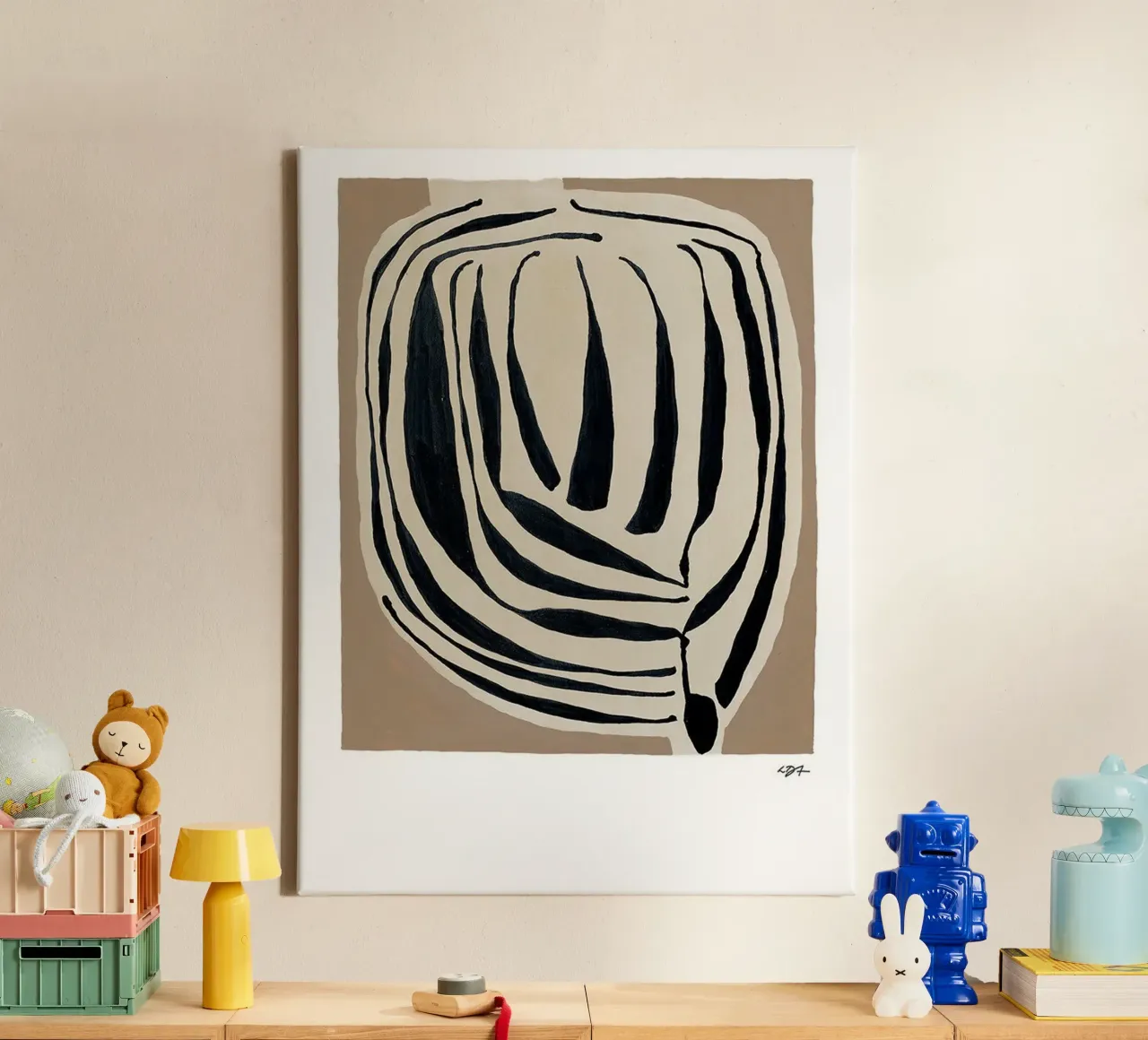 Gelaagd Gestreept canvas met Baklijst van Birgitpopshop