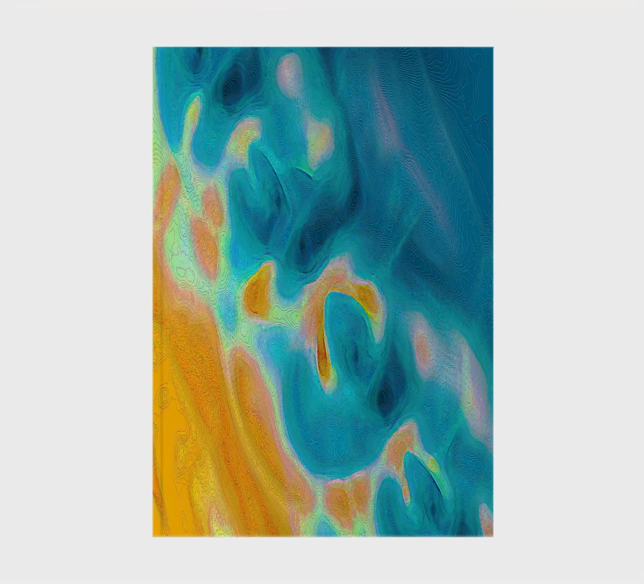 Côte abstraite avec des îles dans une mer bleuâtre/turquoise carnet de notes de Gürsel Yesil Digital Art