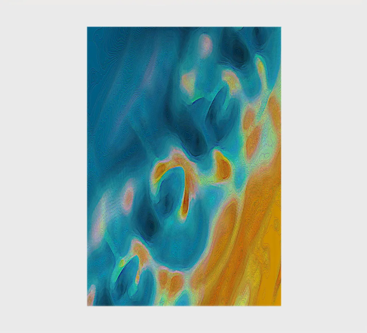 Côte abstraite avec des îles dans une mer bleuâtre/turquoise carnet de notes de Gürsel Yesil Digital Art