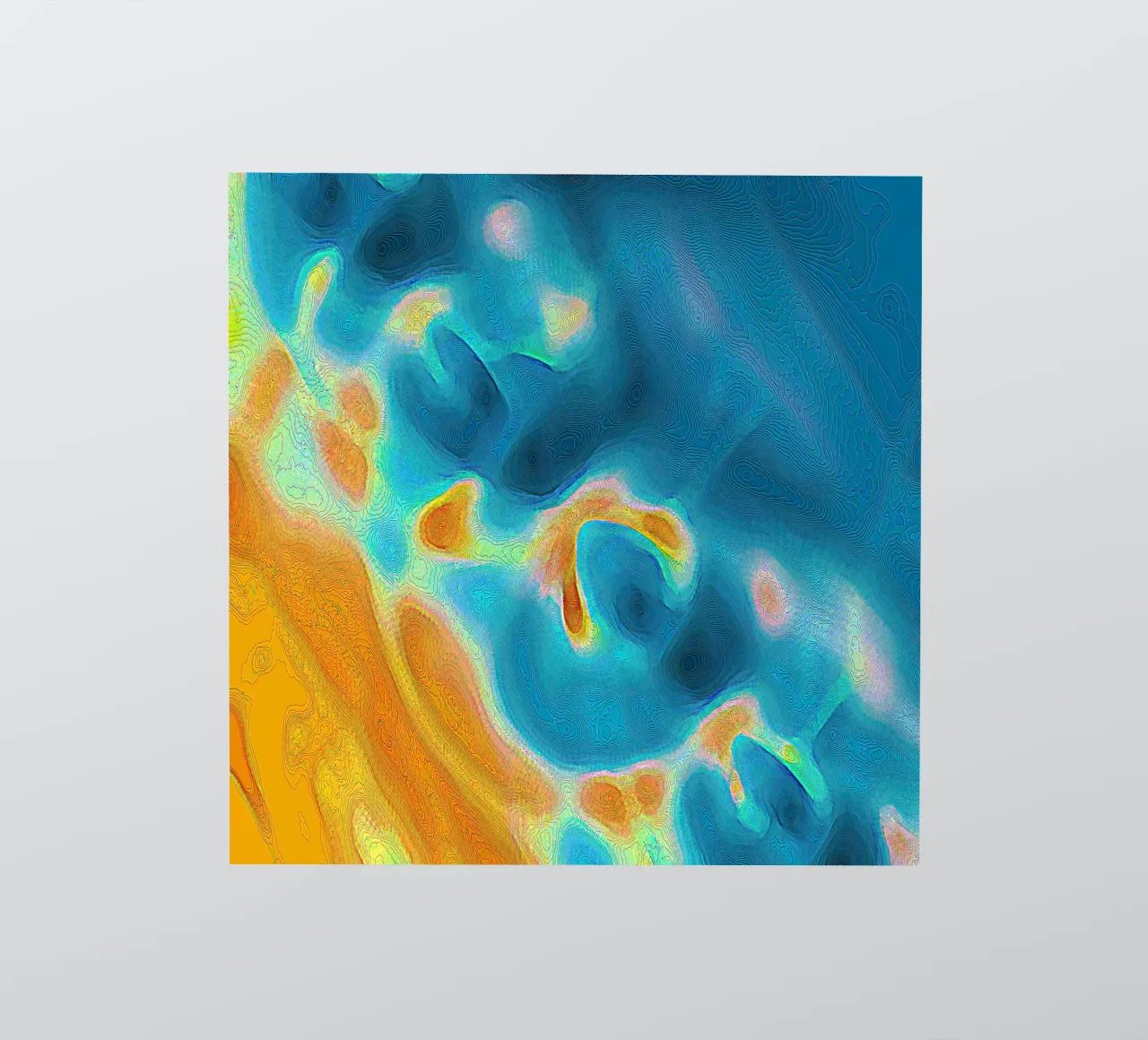 Côte abstraite avec des îles dans une mer bleuâtre/turquoise autocollant de Gürsel Yesil Digital Art