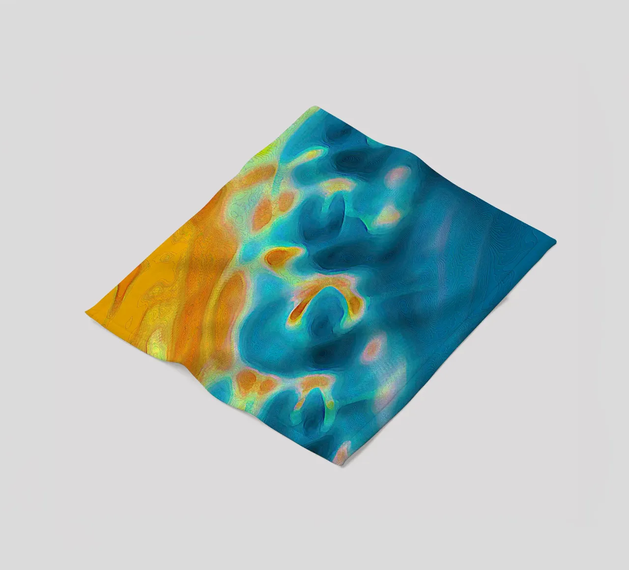 Linea di costa astratta con isole in un mare bluastro/turchese coperta in pile da Gürsel Yesil Digital Art