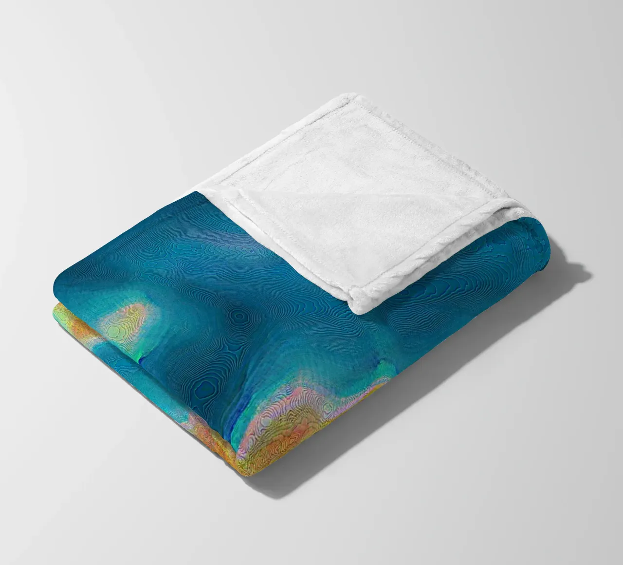 Linea di costa astratta con isole in un mare bluastro/turchese coperta in pile da Gürsel Yesil Digital Art