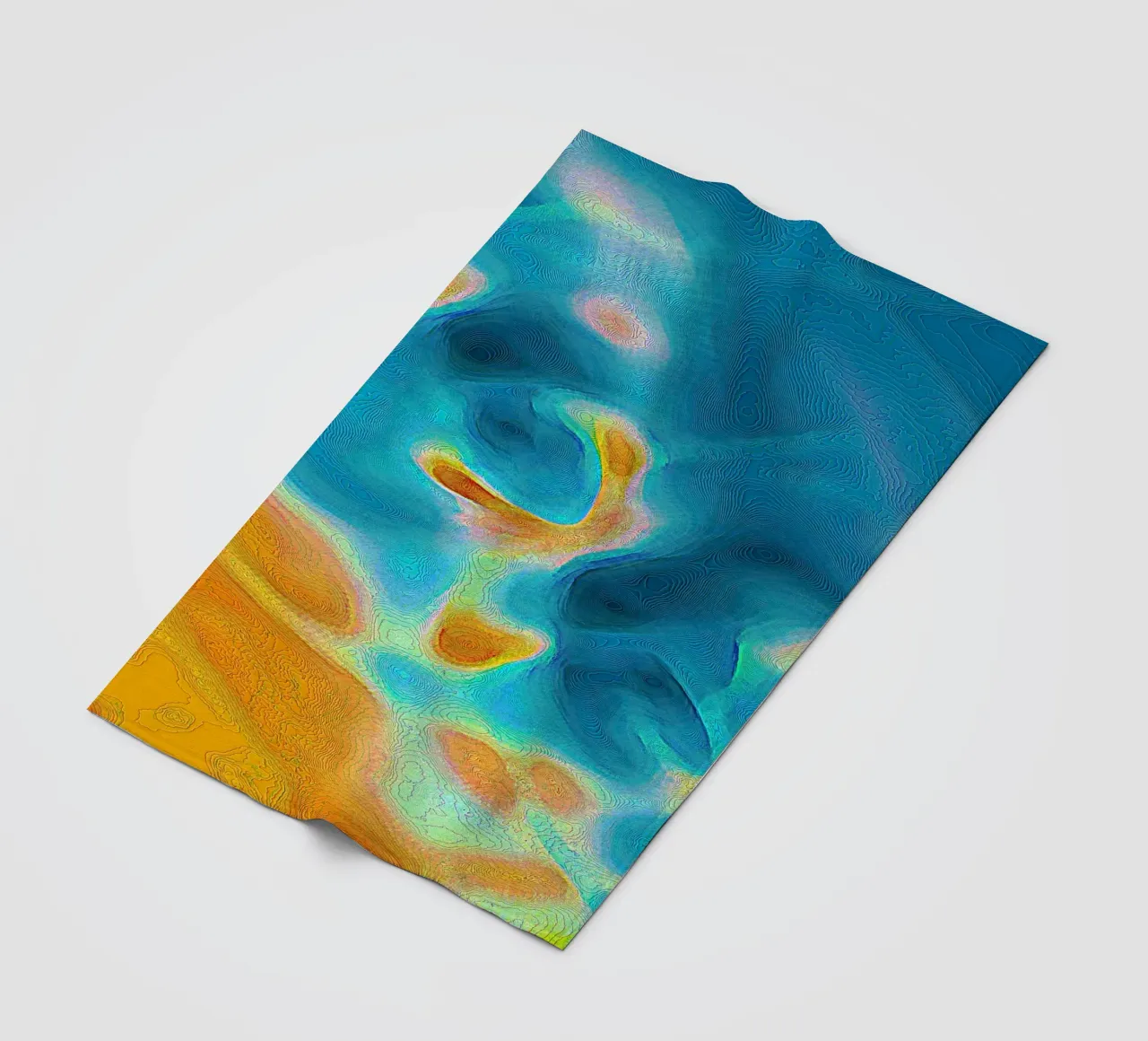 Linea di costa astratta con isole in un mare bluastro/turchese coperta in pile da Gürsel Yesil Digital Art