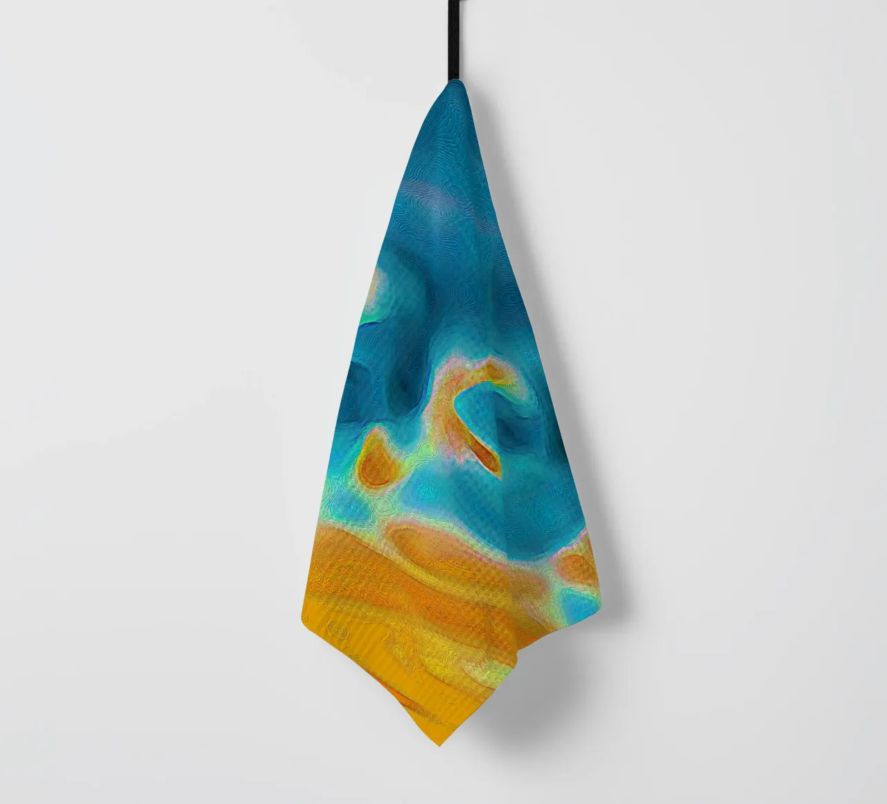 Linea di costa astratta con isole in un mare bluastro/turchese canovaccio da cucina da Gürsel Yesil Digital Art