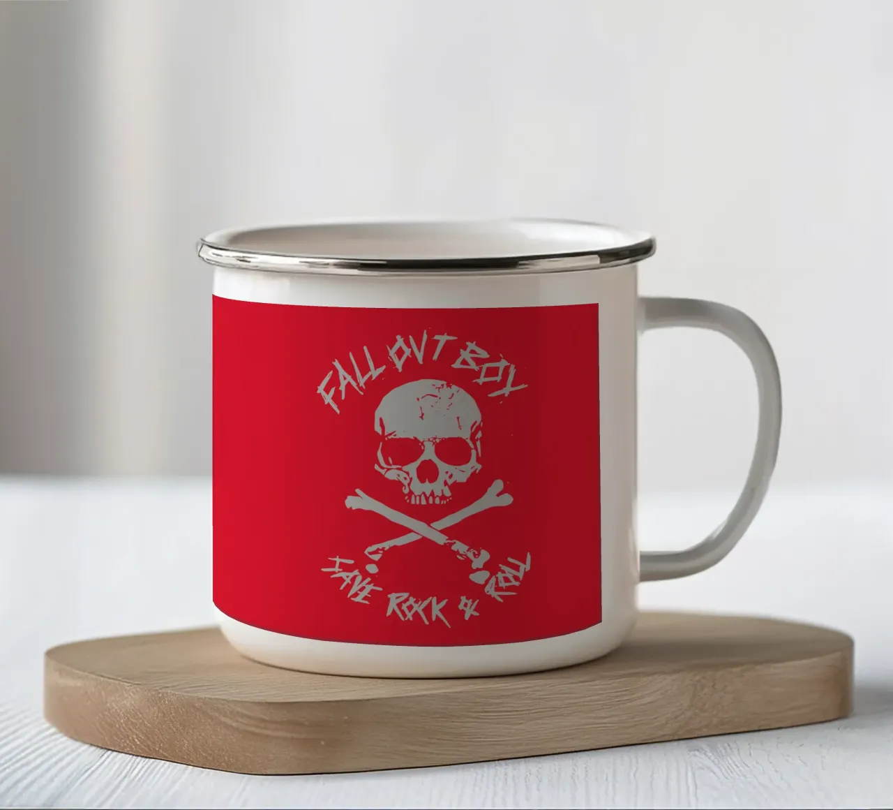 Fall Out Boy retten R&R Emaille Tasse von Curtishop
