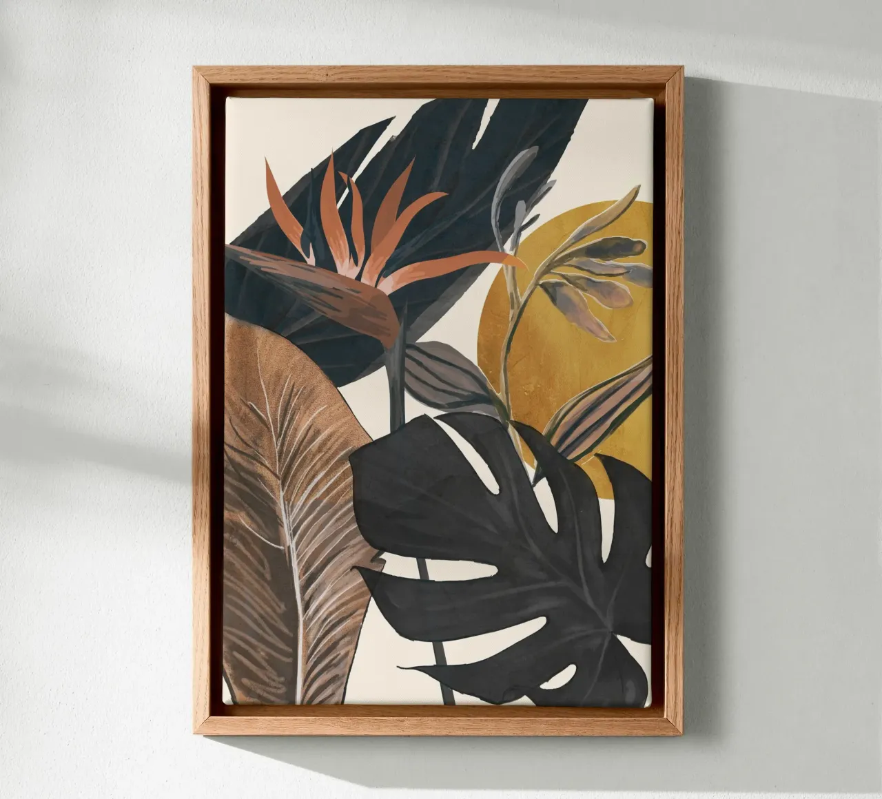 Abstract Tropical Art III canvas met Baklijst van cityart