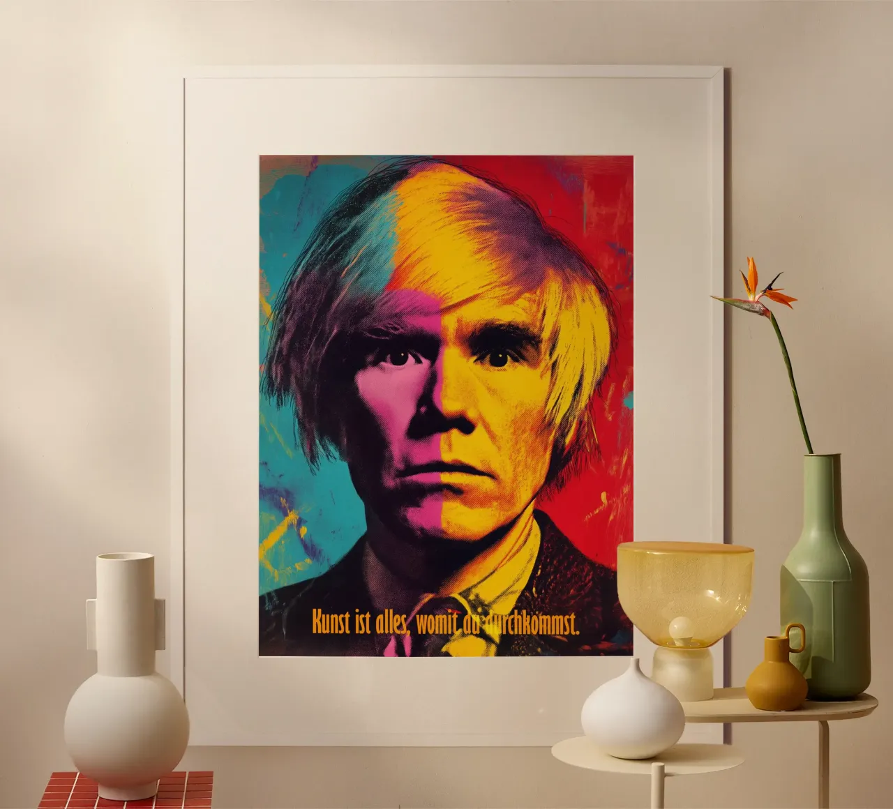 Kunst Ist Alles Womit Du Durchkommst | Andy Warhol Porträt Poster von Autofocus