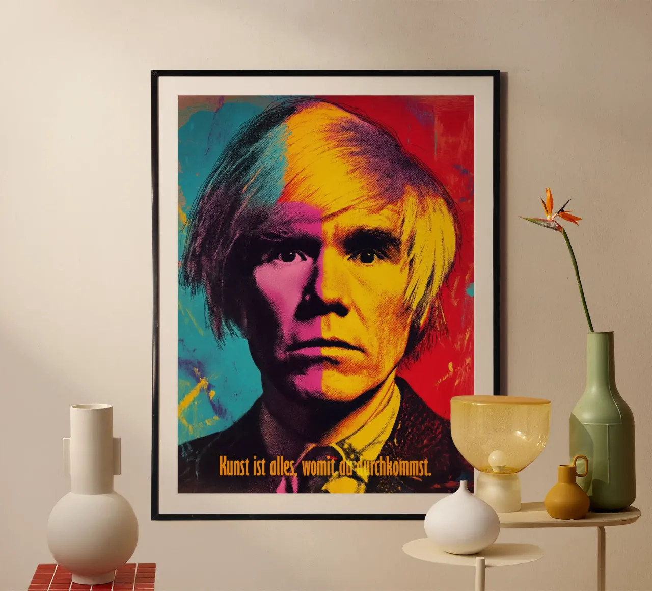 Kunst Ist Alles Womit Du Durchkommst | Andy Warhol Porträt Poster von Autofocus