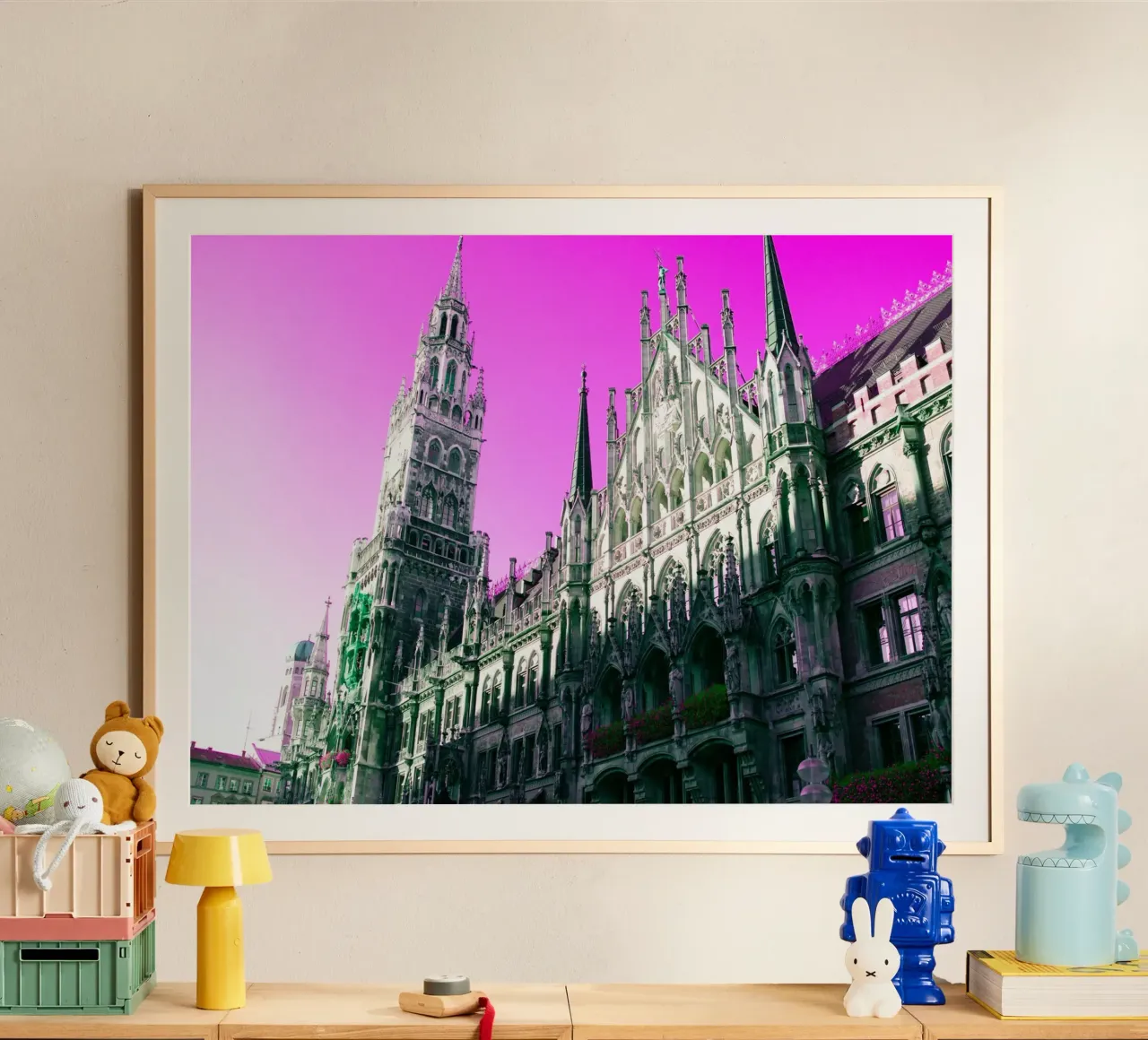 München ist bunt poster con telaio in plastica da Jonas Klein