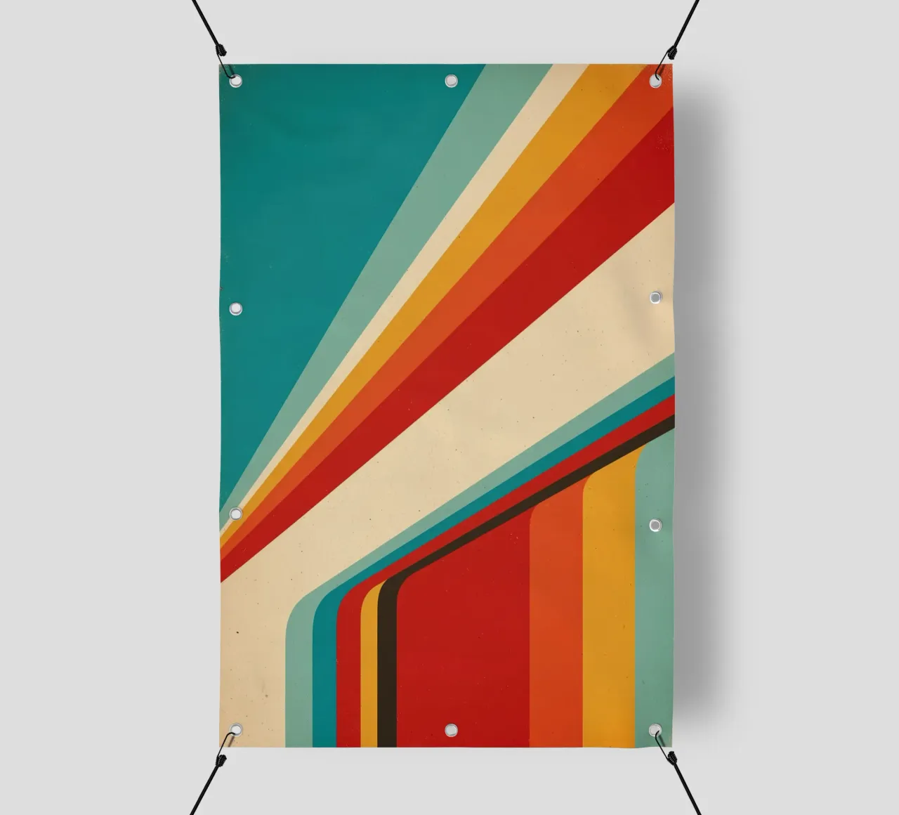 Nostalgico astratto personalizzabile a strisce retrò V1 telo in pvc da Autofocus