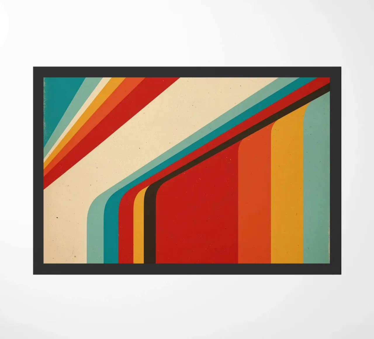 Nostalgic Abstract Customisable Retro Stripes V1 doormat by Autofocus