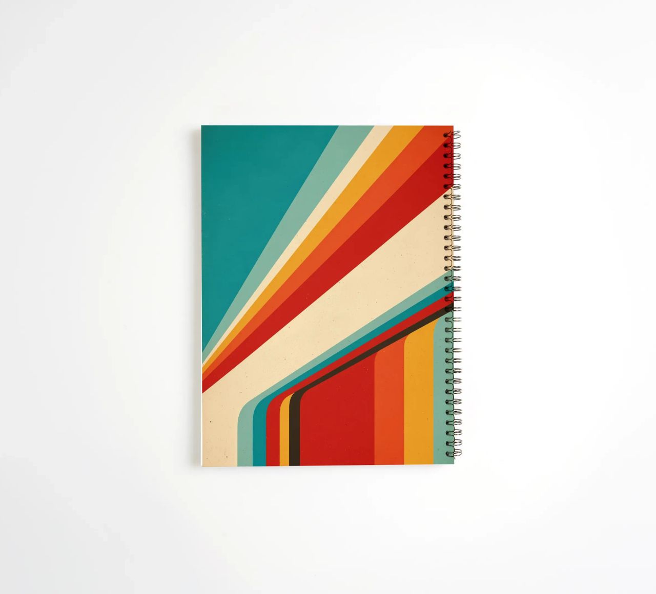 Nostálgico Abstracto Personalizable Rayas Retro V1 cuaderno de espiral de Autofocus