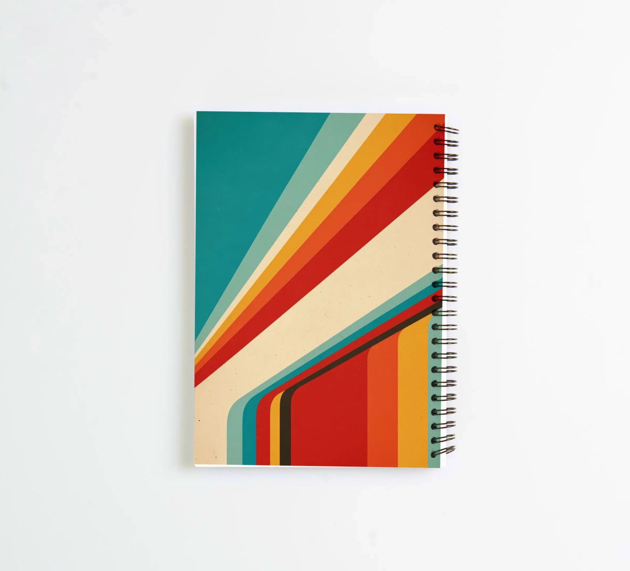 Nostálgico Abstracto Personalizable Rayas Retro V1 cuaderno de espiral de Autofocus