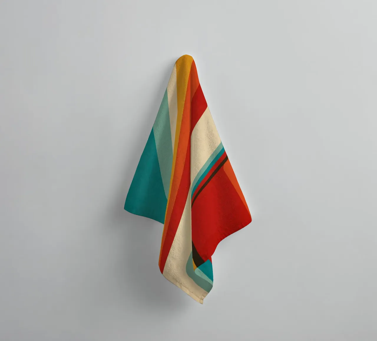 Nostalgic Abstract Customisable Retro Stripes V1 towel by Autofocus