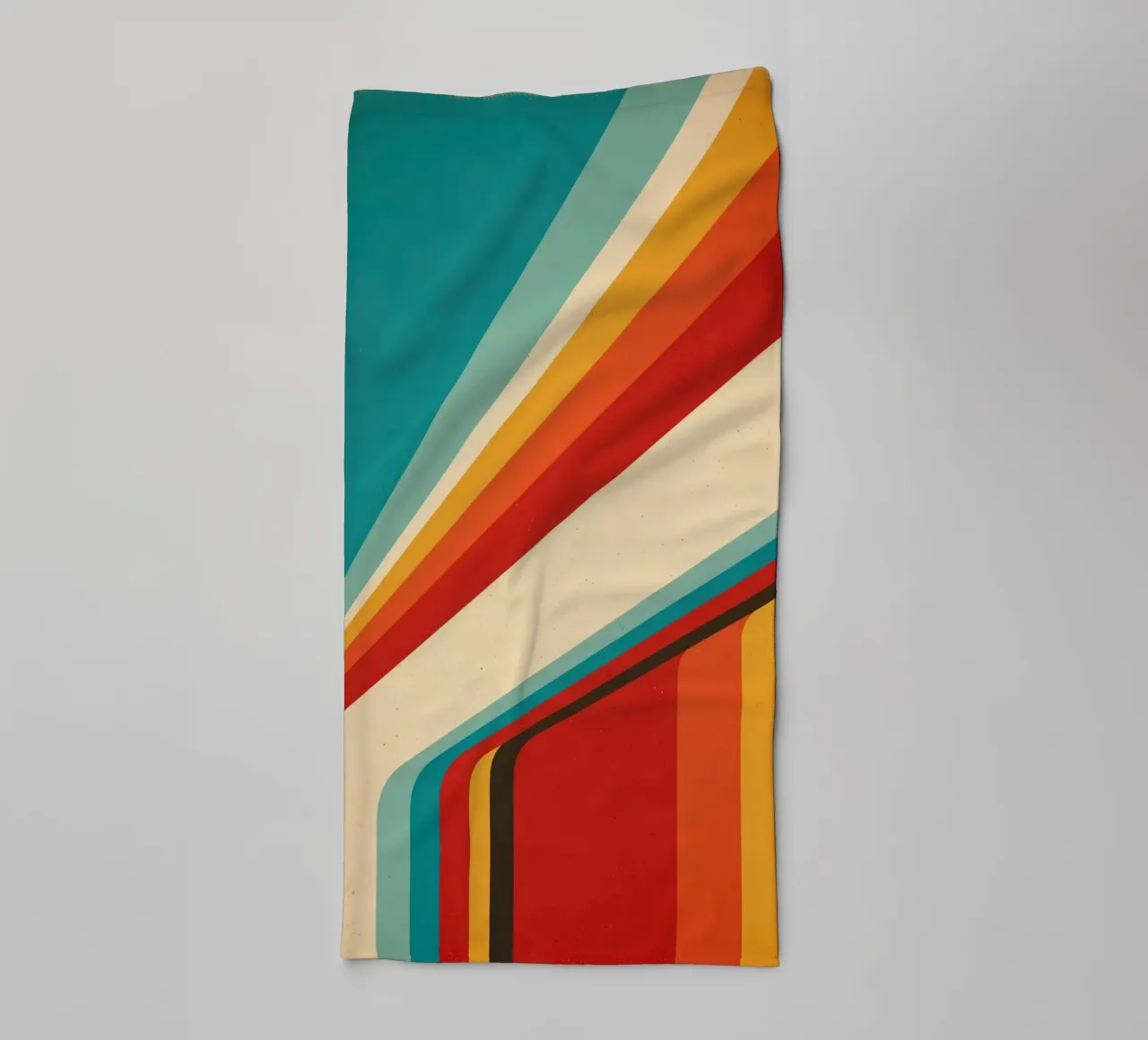 Nostalgic Abstract Customisable Retro Stripes V1 towel by Autofocus